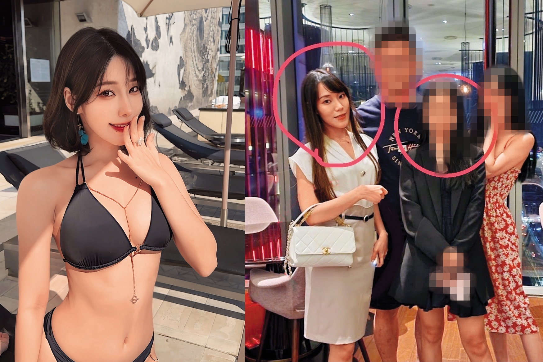 網紅奈奈子有著甜美臉蛋和性感身材，做了富商的小三之外，還侵門踏戶挑釁，幾乎要毀人家庭。（翻攝自奈奈子IG、讀者提供）