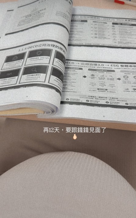 黃沐妍肚中胎兒「錢錢」再過12天就要誕生了。(翻攝自黃沐妍-小豬臉書)
