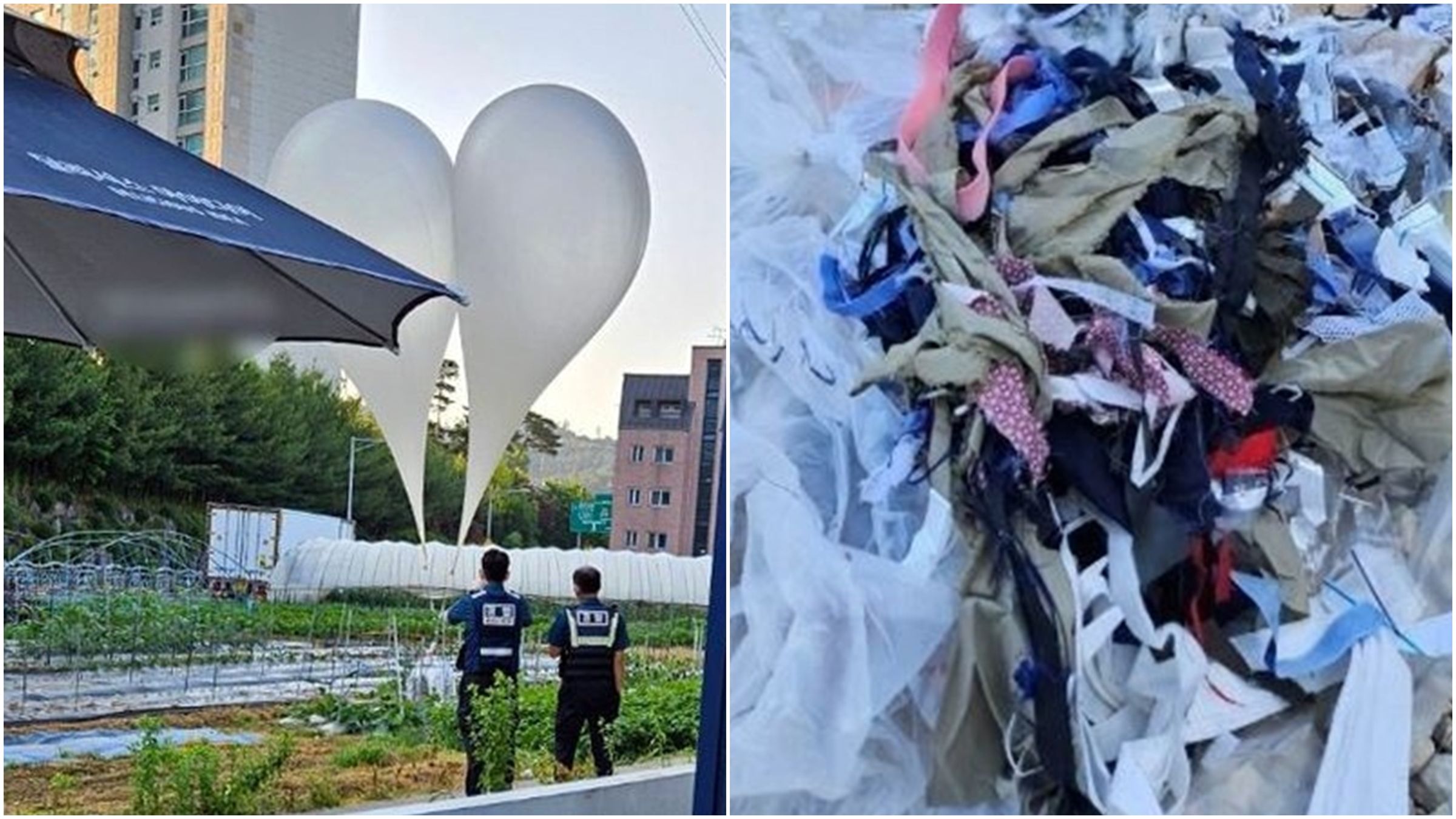 北韓時隔22天於今日再次施放垃圾氣球，南韓軍方表示垃圾氣球正往京畿道北部地區移動。（翻攝自X@hanitweet、@coinyaho）