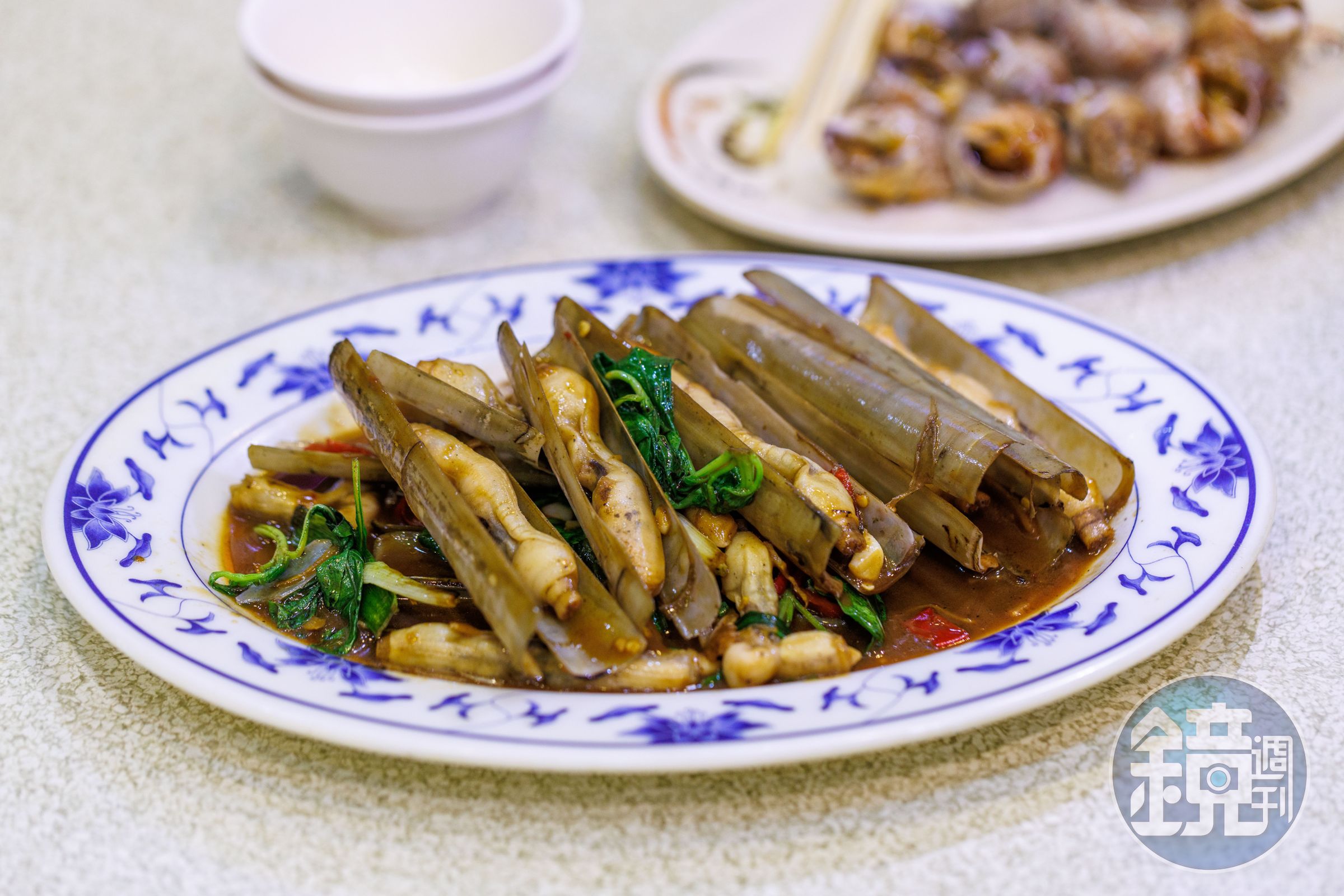 「炒竹蟶」火候剛好,肉質軟嫩。(250元/份)