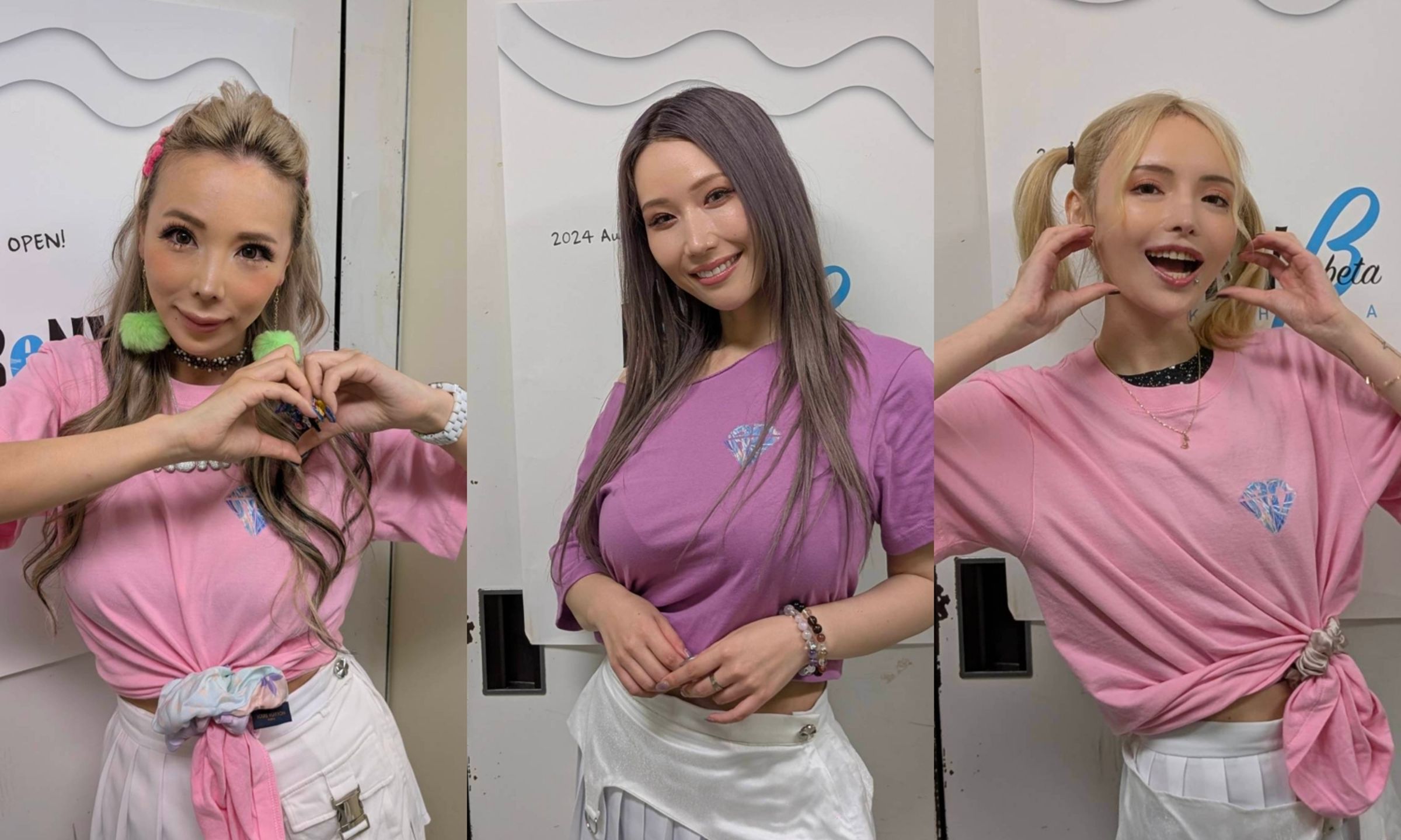BLACK DIAMOND 三位成員RIONA(廣瀨里緒菜)(右起)、 L.V(佐山愛)與 RUNA(霜月瑠奈)將舉辦限定兩天活動。(無限暢通娛樂提供)