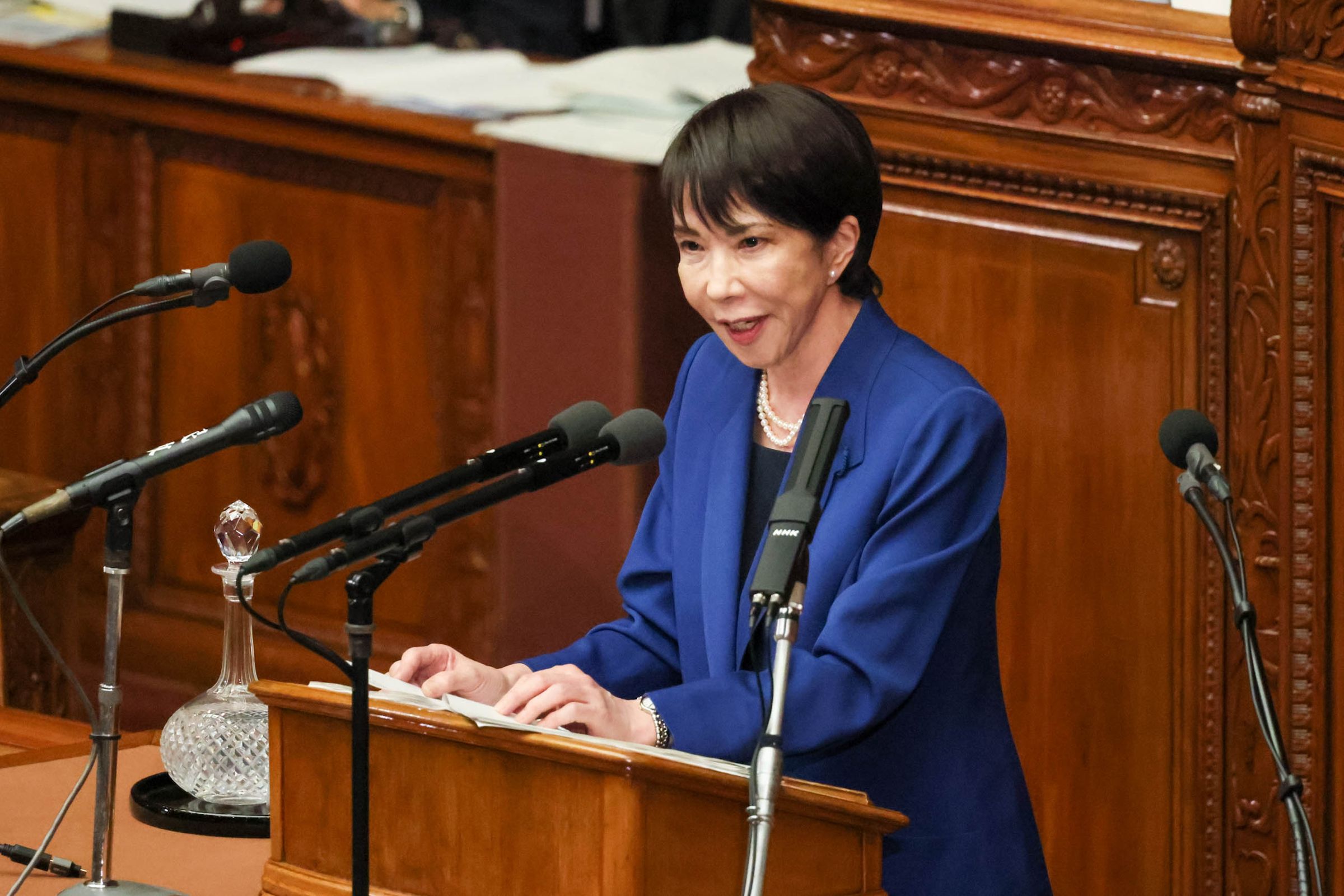 高市早苗沒打算收回挺台言論。(翻攝首相官邸)