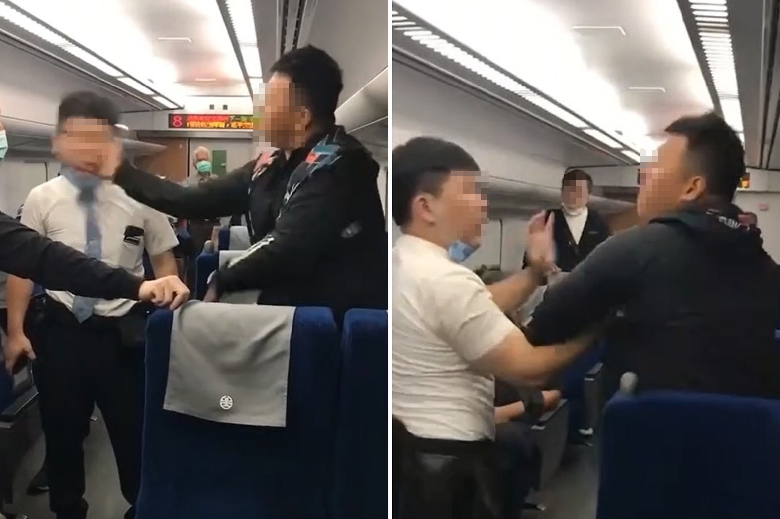 旅客朝車長用力甩了巴掌，場面火爆。（翻攝台灣便當管理局-附屬鐵路部臉書）