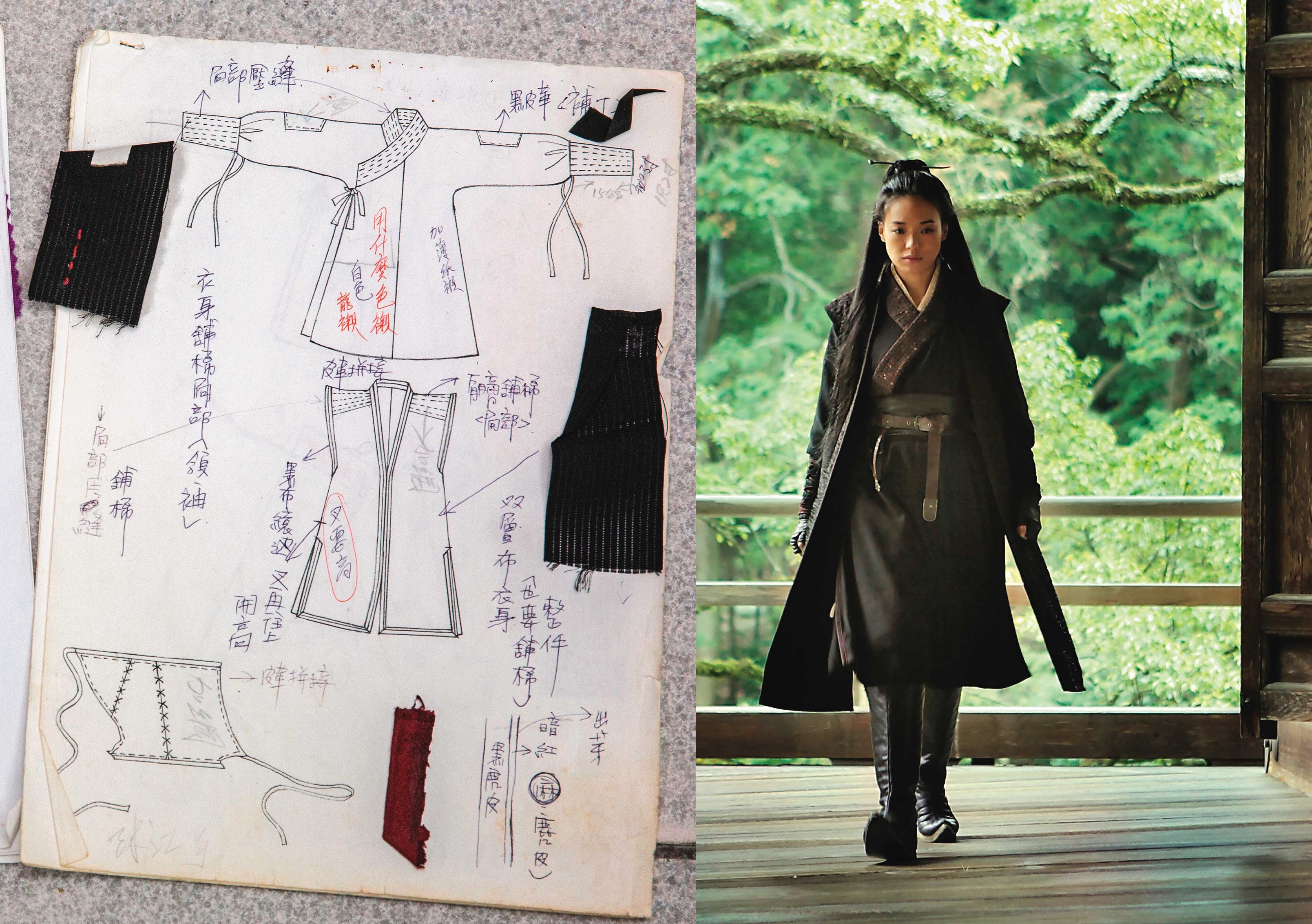 陳忠信與《刺客聶隱娘》美術設計黃文英合作，製作電影裡的服裝，光是殺手裝就達4、5件。（光點影業提供）
