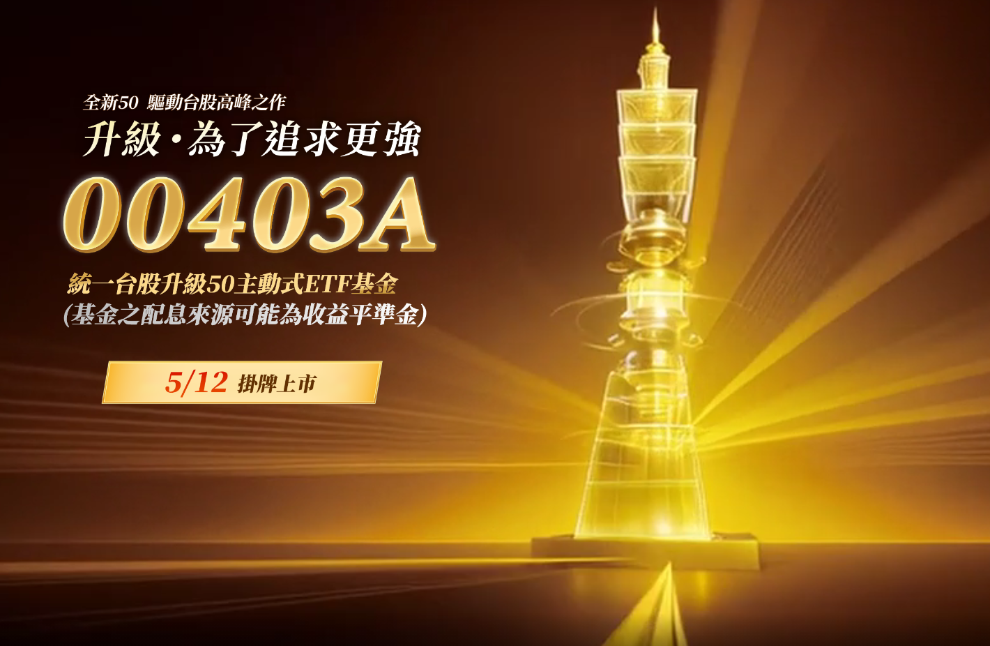 00403A太夯，不到一小時已爆200萬張大量。（翻攝統一投信官網）