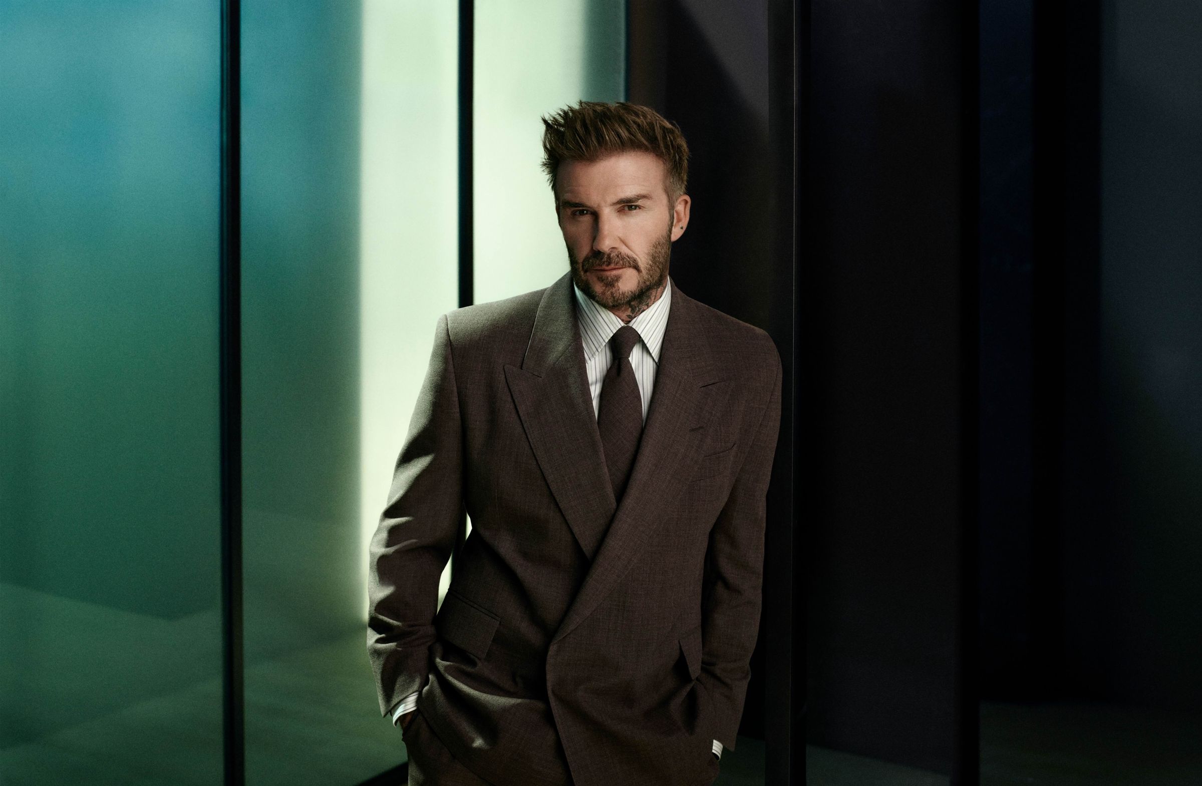 大衛貝克漢(David Beckham)加入了BOSS 2024秋冬廣告企劃的陣容。(BOSS提供)