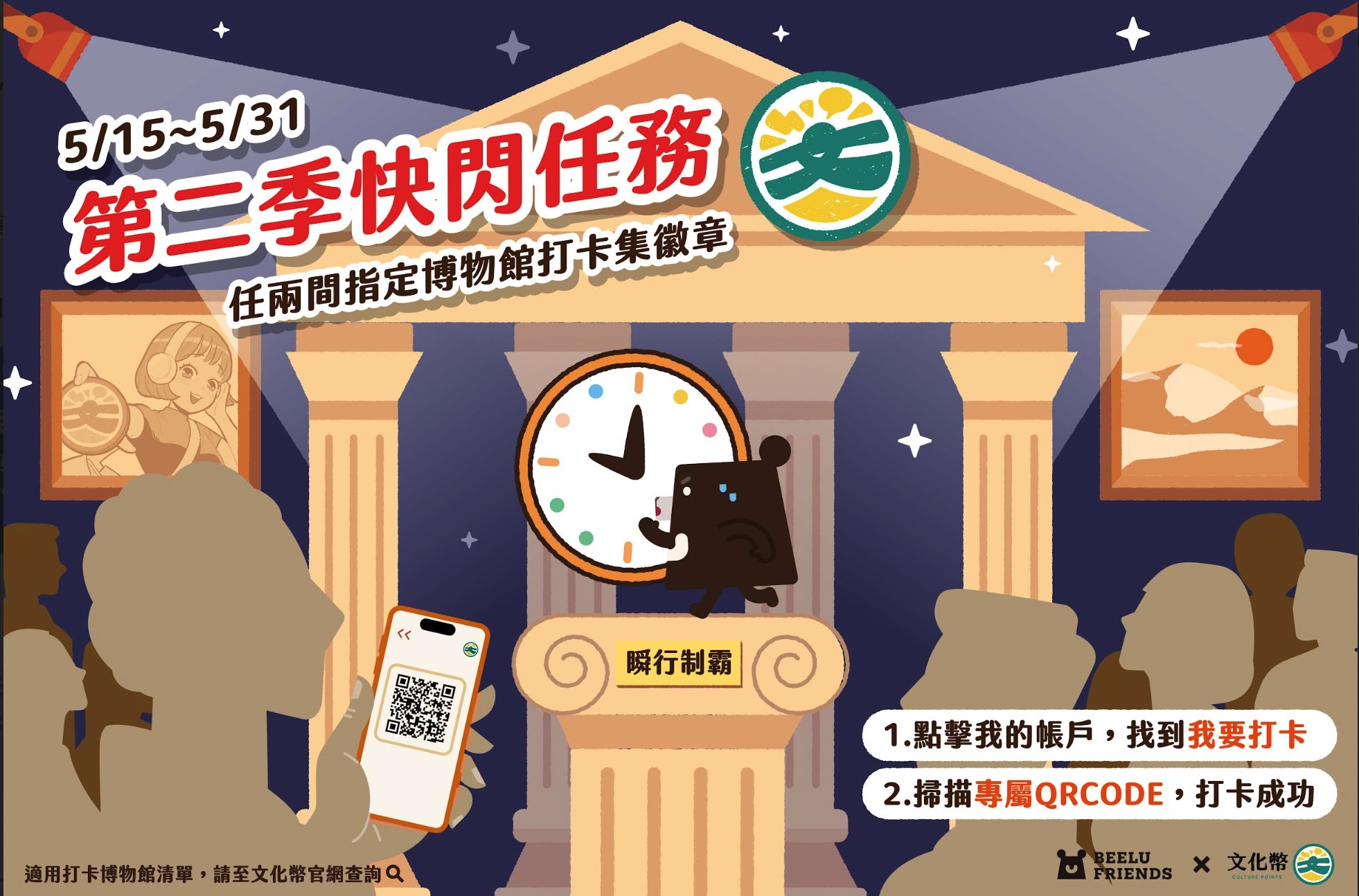 為鼓勵青年走進博物館,文化部同步推出文化幣「打卡集徽章」快閃活動。(文化部提供)