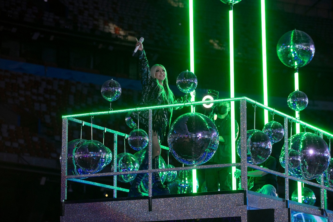 aMEI鳥巢場特製了移動舞台繞場。（聲動娛樂提供）