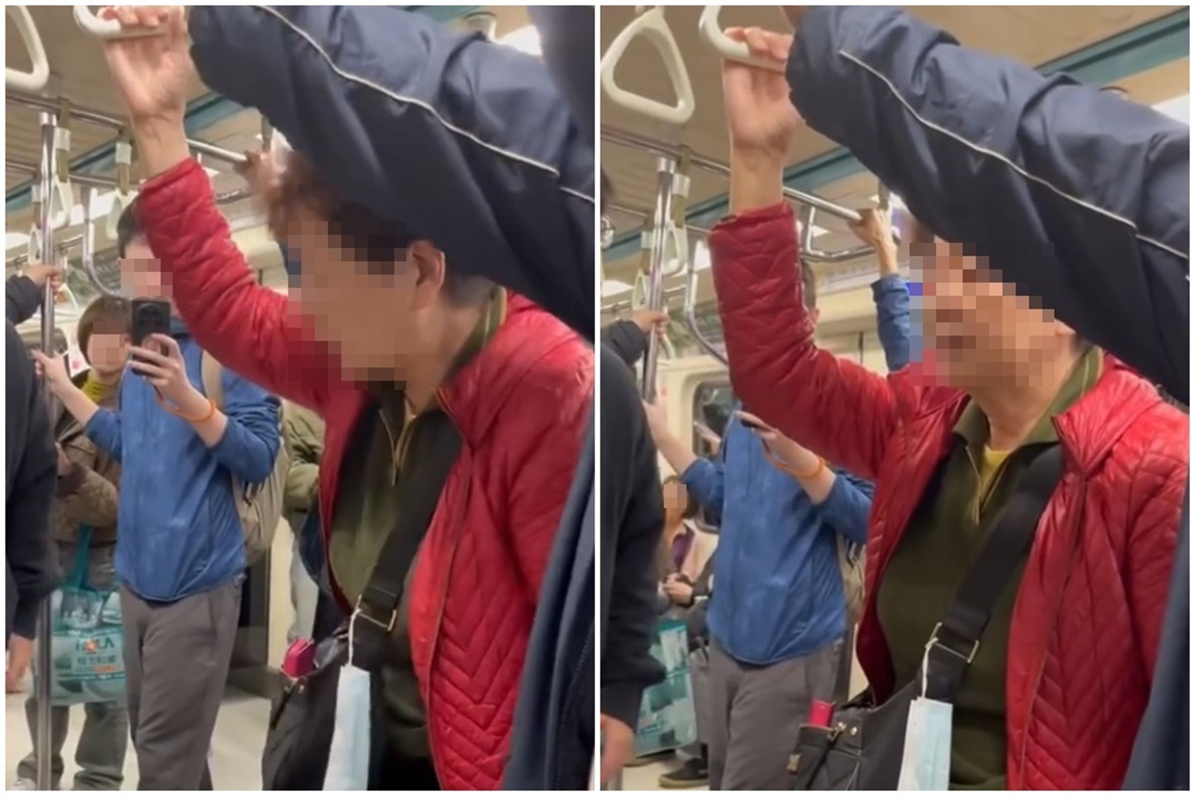 北捷又現博愛座爭議，女乘客抱怨被阿嬤踹醒，並逼她讓出博愛座。（翻攝自Threads）
