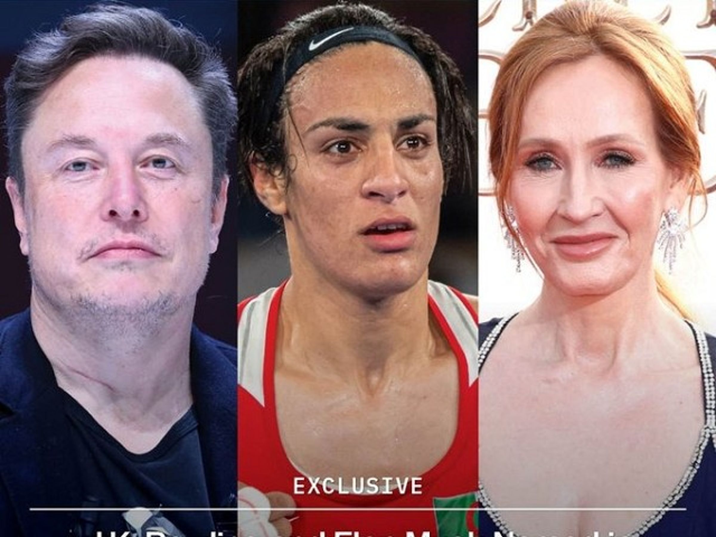 JK羅琳與馬斯克被告了!指林郁婷等女拳選手是男的,阿爾及利亞女將提訴訟。(翻自《綜藝》X平台)