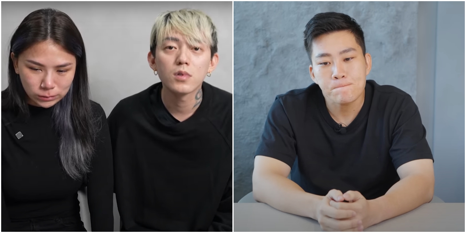 Joeman（右）、蕾菈夫妻（左）昨天都釋出道歉影片，不過2組道歉影片迴響有蠻大的落差。（翻攝自Joeman、 我是蕾菈I'm Lyla YT頻道）