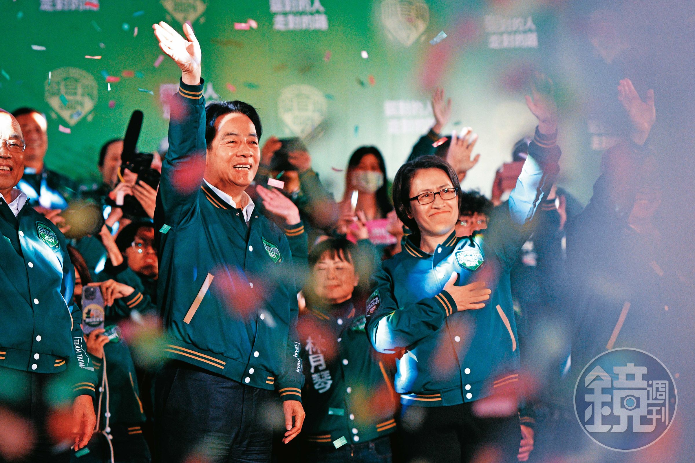 勝選之夜，賴清德露出難得的輕鬆笑容。