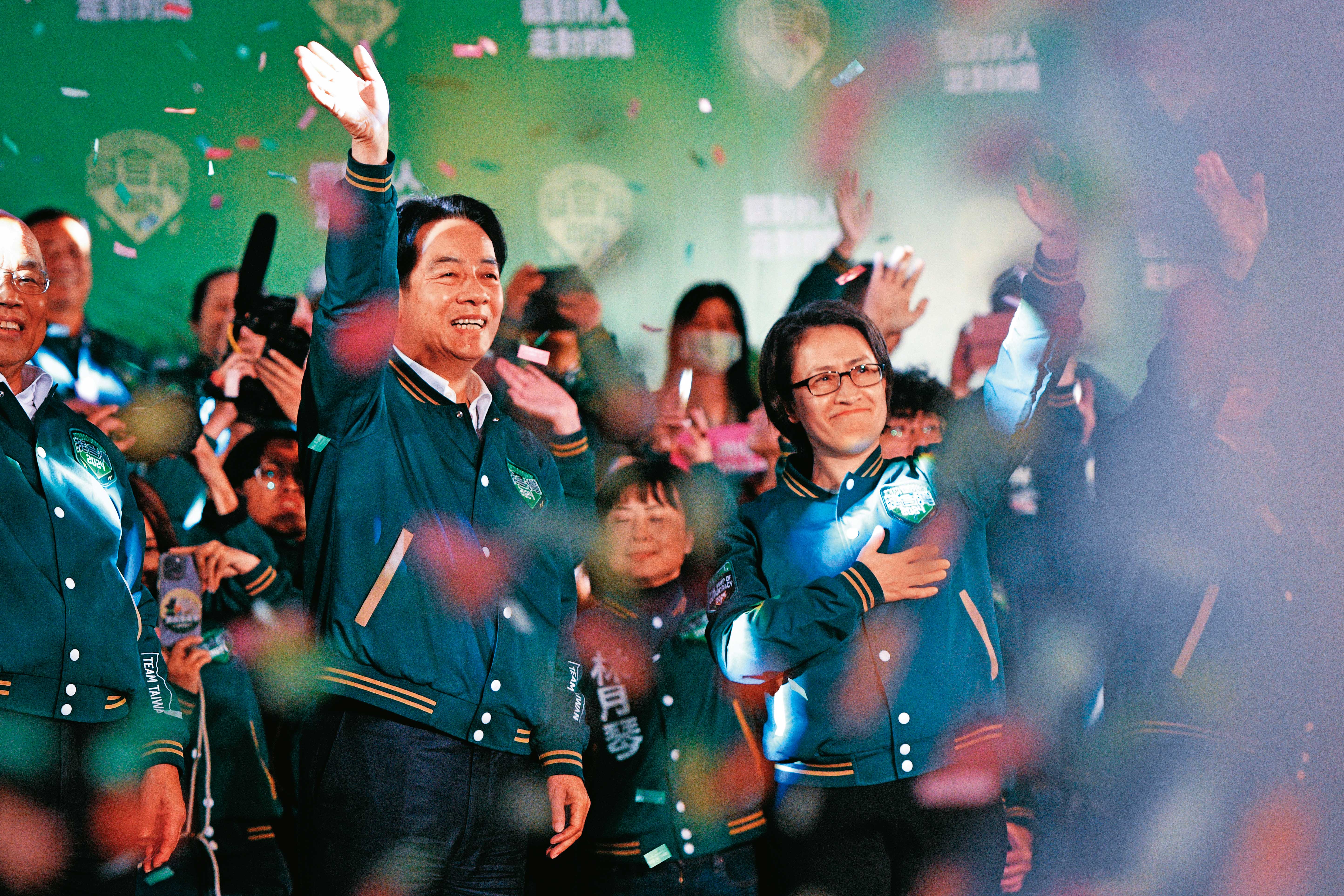 勝選之夜，賴清德露出難得的輕鬆笑容。