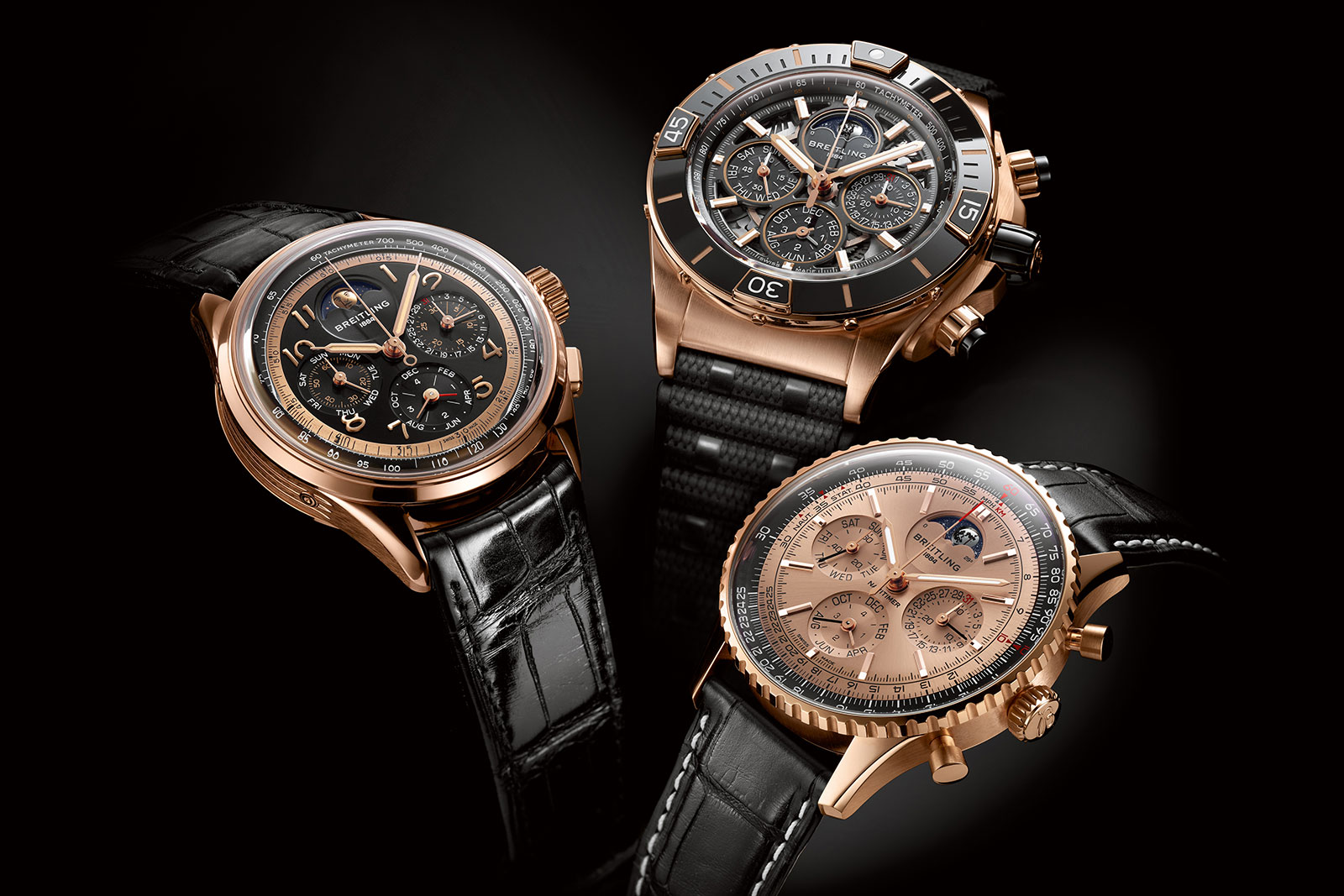 百年靈在GWD錶展上發表了品牌第一枚萬年曆計時機芯B19，並同時搭載於旗下三大熱門系列：Premier、Navitimer和Chronomat之上，推出三枚風格完全不同的萬年曆計時限量紀念錶。