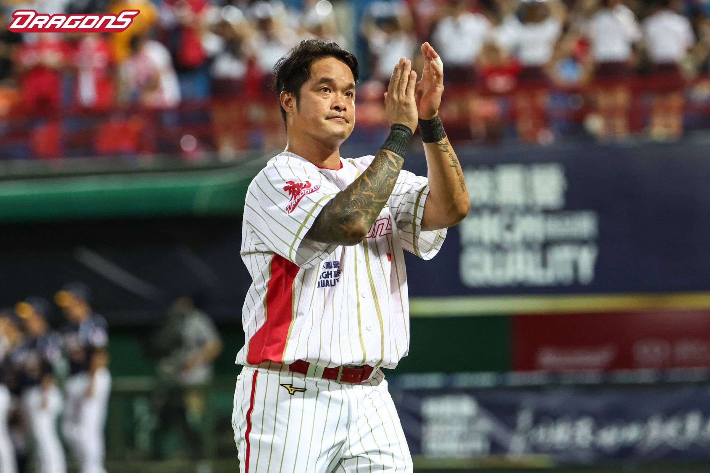 大師兄」林智勝將在本賽季後引退,確定為球員生涯的最後一季。(翻攝自味全龍Dragons臉書)