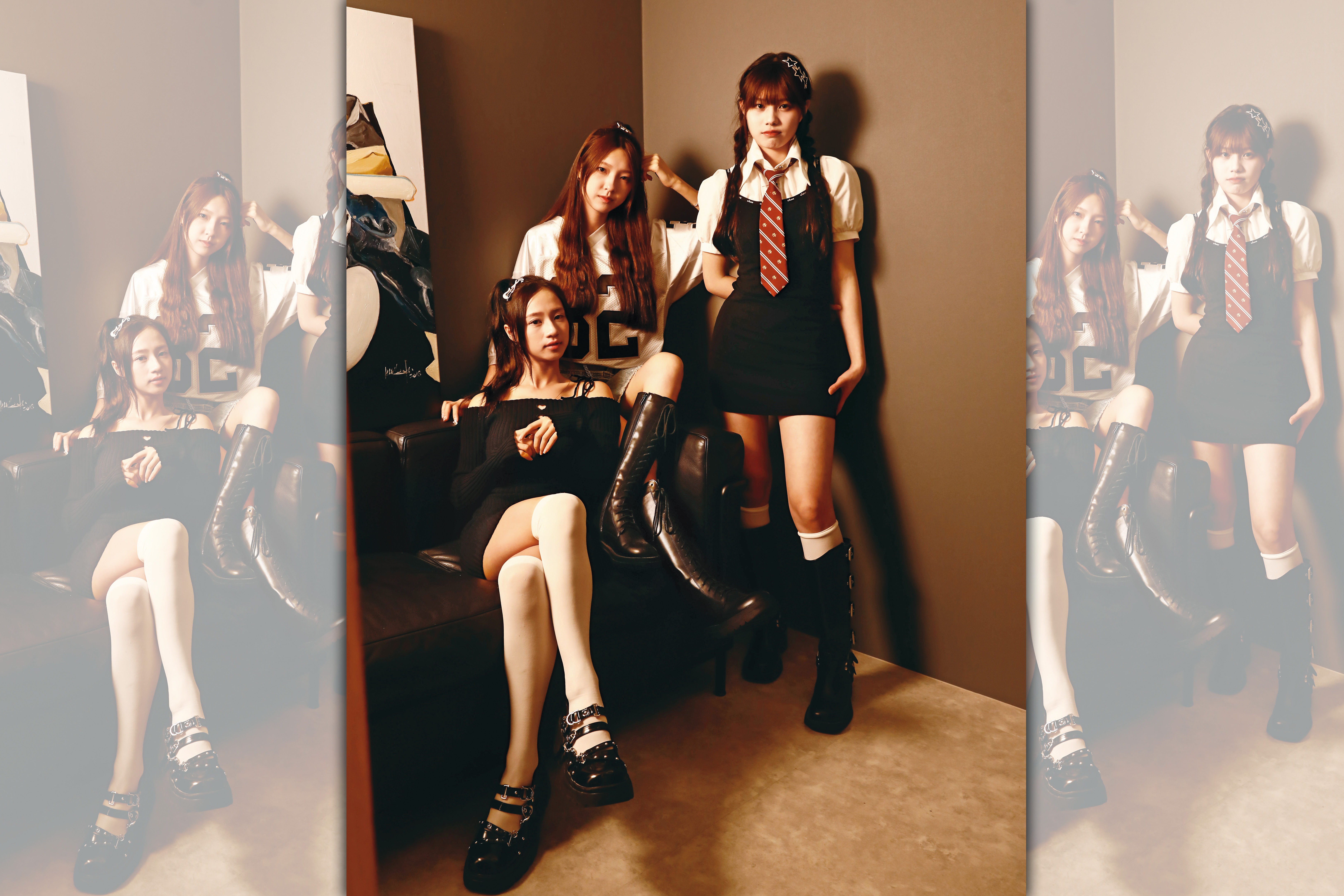 《幽靈水晶》蔡菜（左起）、書蘊總是注意成員們的狀況，昀靚形容她們是團裡的家長。