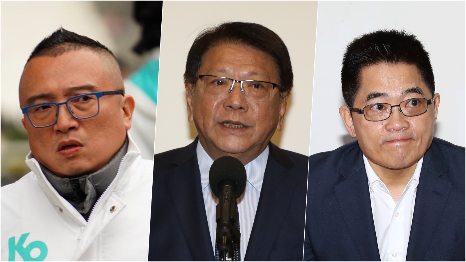 府祕書長潘孟安（中）致電民眾黨祕書長周榆修（左）、國民黨祕書長黃健庭（右）討論會議細節，無奈最後在民眾黨退出後，國民黨也跟進不參加。（資料照）