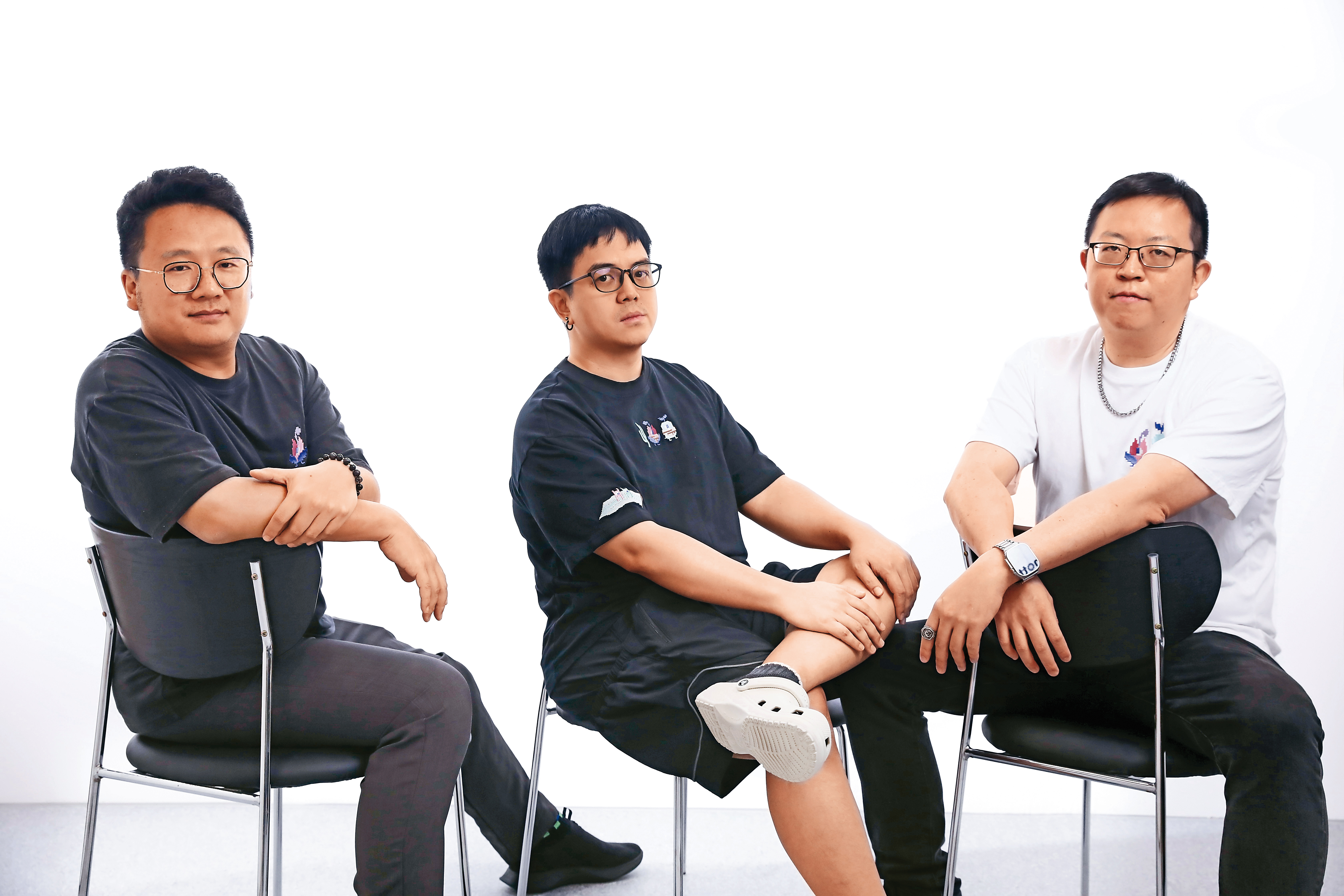 G-EIGHT最初由YouTuber湯瑪士（左起）、實況主6tan與雷亞遊戲共同創辦人李勇霆發起，強調以「玩家」身份籌辦，打造屬於玩家的遊戲展。