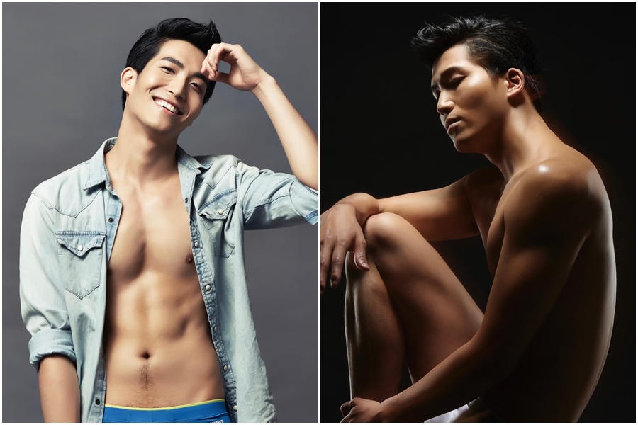 吳翔震的性感照，呈現藝術而不情色；當年拍攝性感照片時，吳翔震只穿一條內褲。（經紀人提供）