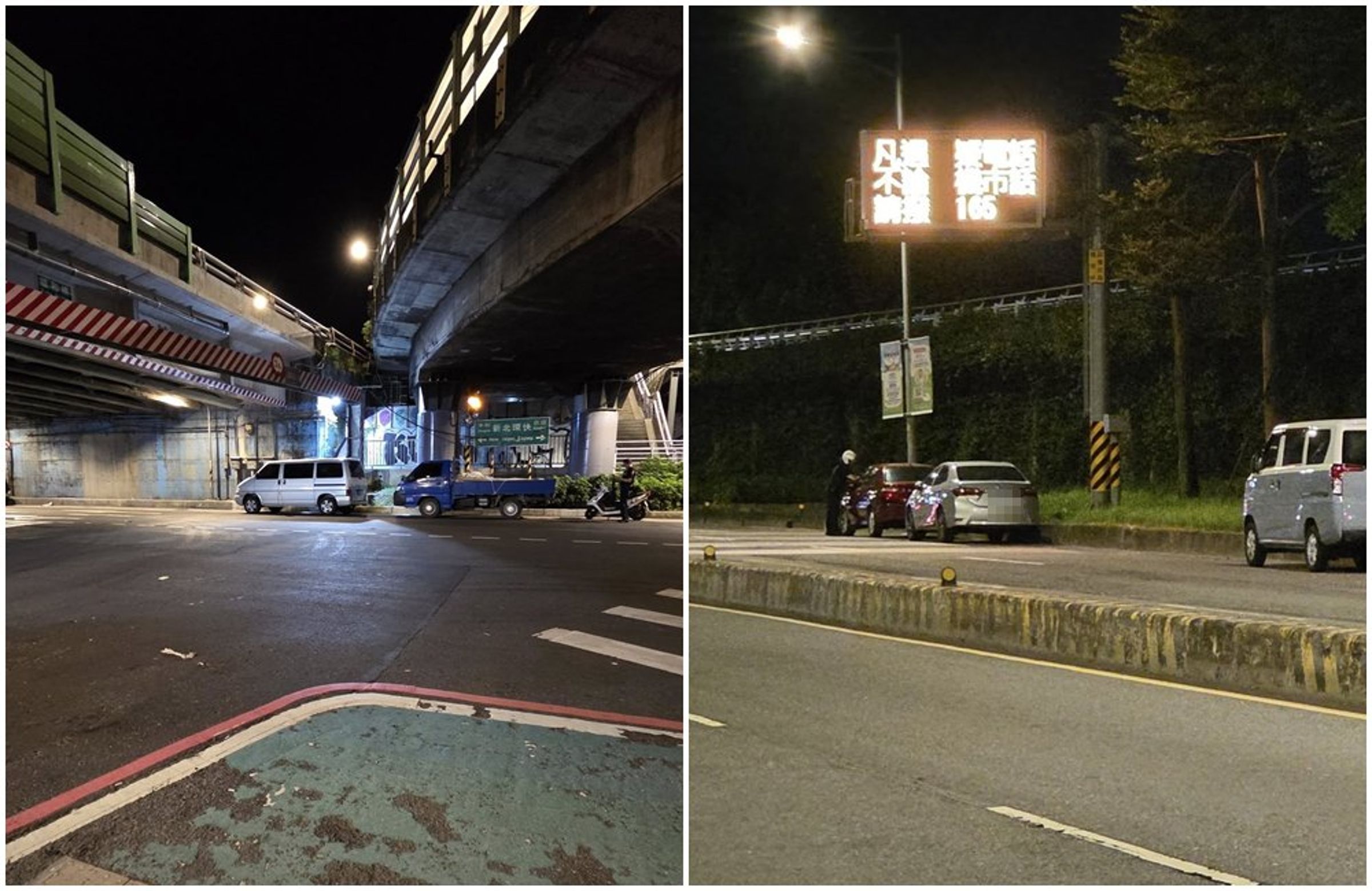 新北永和6日晚間11點無風雨,有警察在開單。(翻攝「我是永和人」社團)
