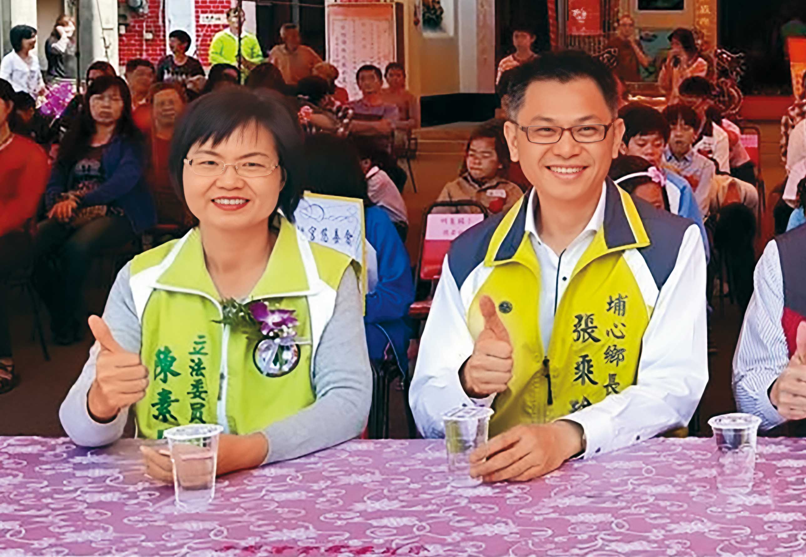 立委陳素月(左)參選彰化縣長,延攬前埔心鄉長張乘瑜(右)擔任競辦的組織部主任。(翻攝張乘瑜臉書)