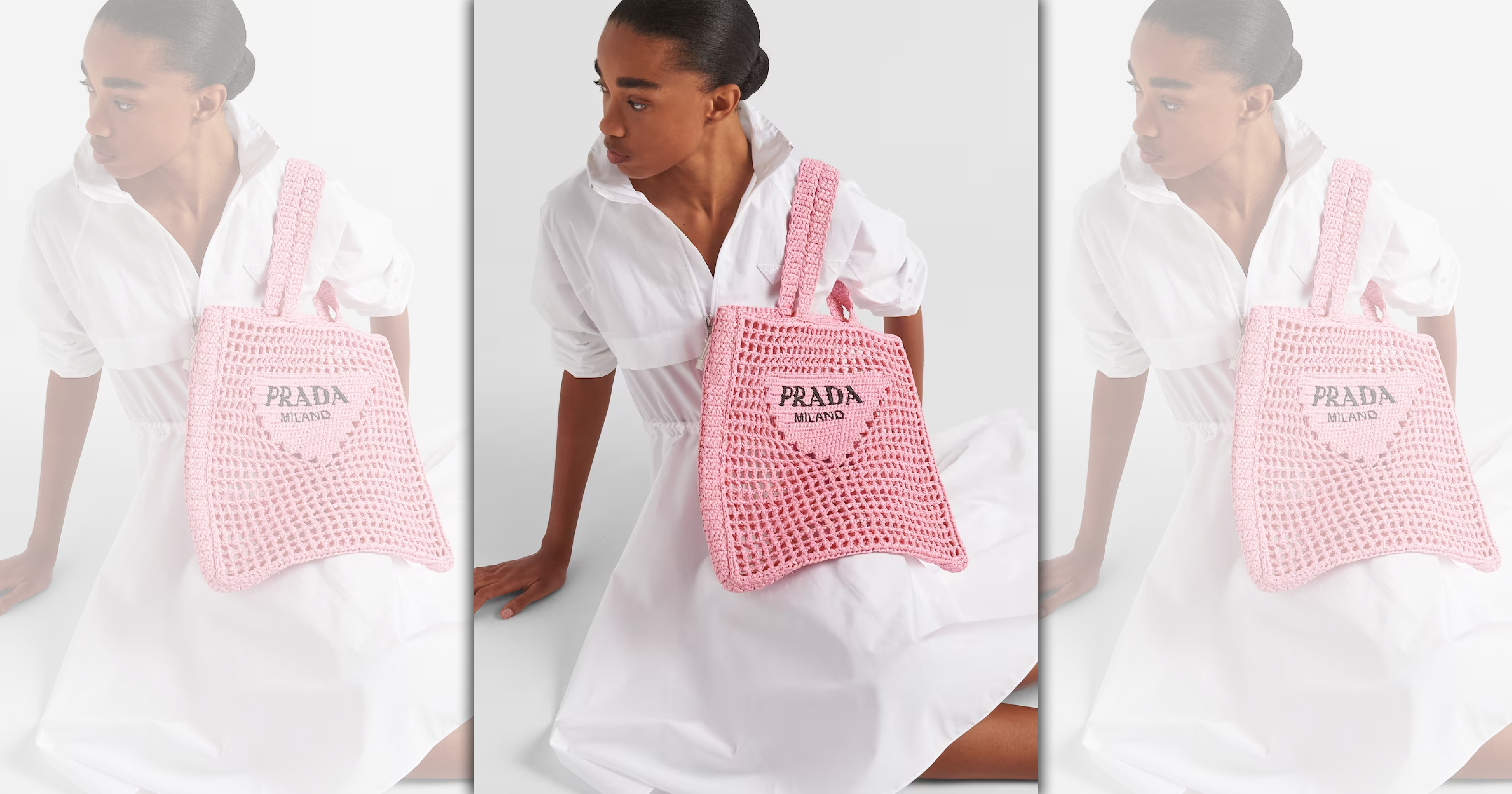 拉菲草手提包。NT$69,000（PRADA提供）