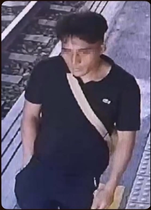 葉男在田中站亂按號誌後跳軌逃跑。(臉書三鐵情報社)