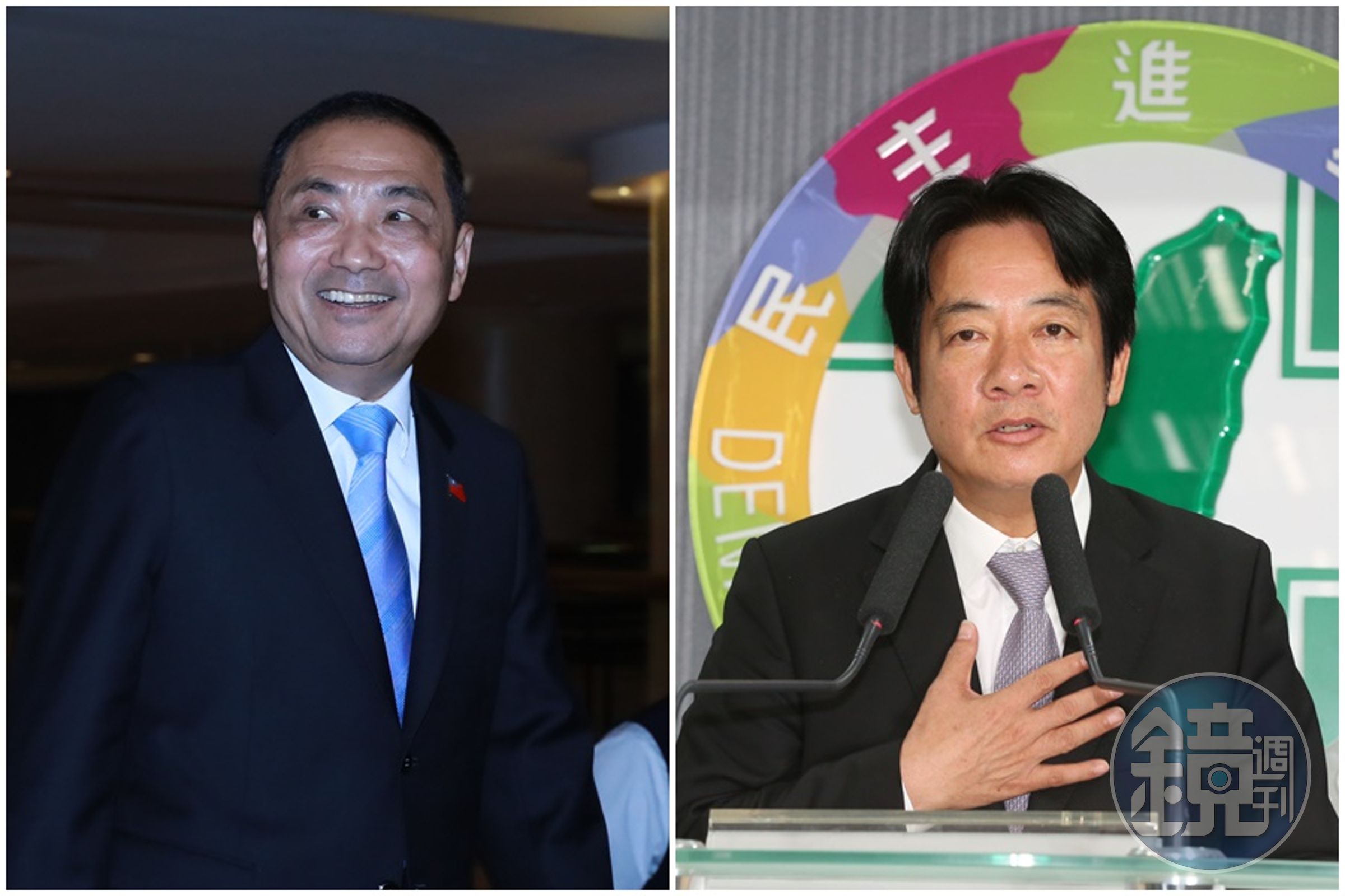 針對侯友宜(左)被民進黨批「自放颱風假」,新北市府、市議員皆跳出來反指,颱風「小犬」襲台之際,只有賴清德(右)在跑競選行程。(本刊資料照)