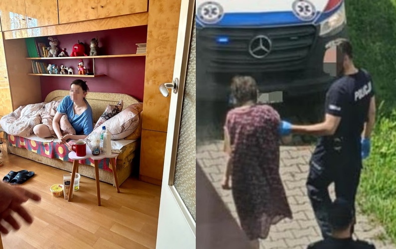 波蘭警方進入案發公寓,驚見42歲女子被困家中,全身虛弱、雙腳潰爛。(X / Daily Mail)