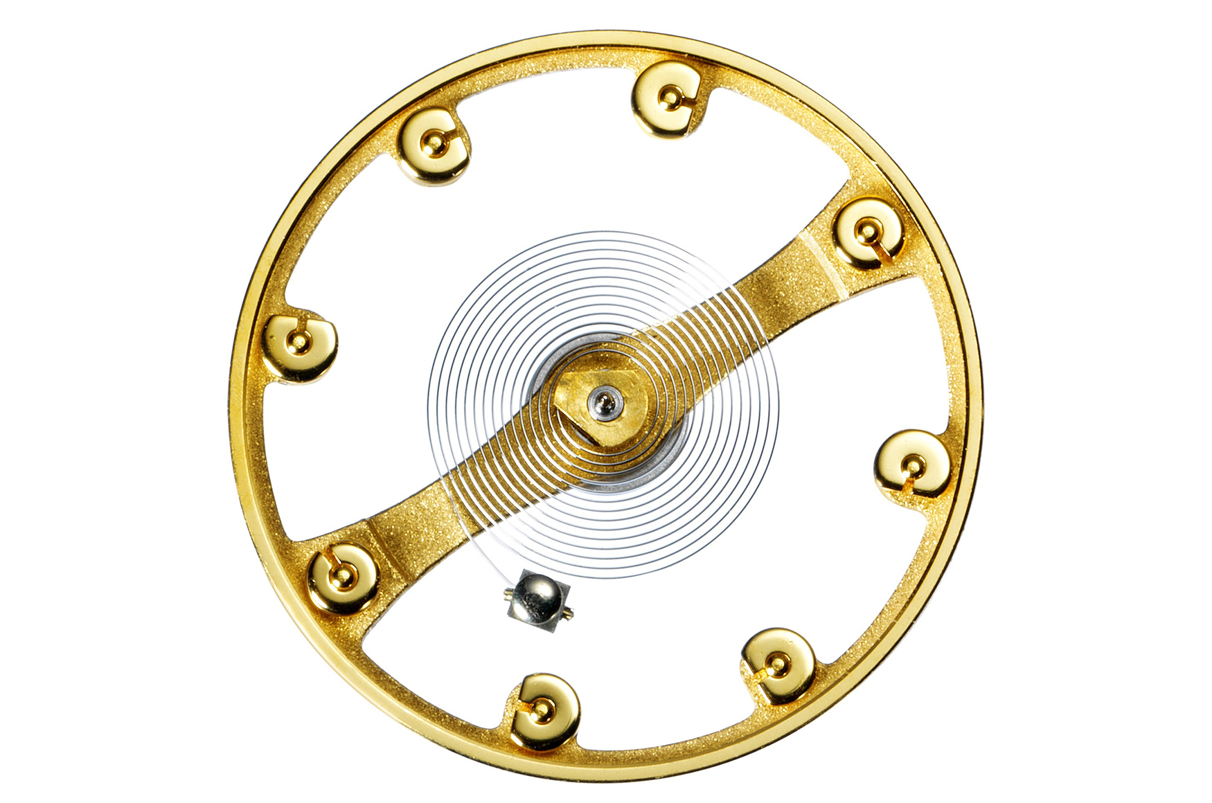 Patek Philippe 在 1949 與 1951 年取得 Gyromax 擺輪相關專利，並於 1952 年正式導入量產，藉由旋轉C形砝碼角度改變質量重心位置與轉動慣性。