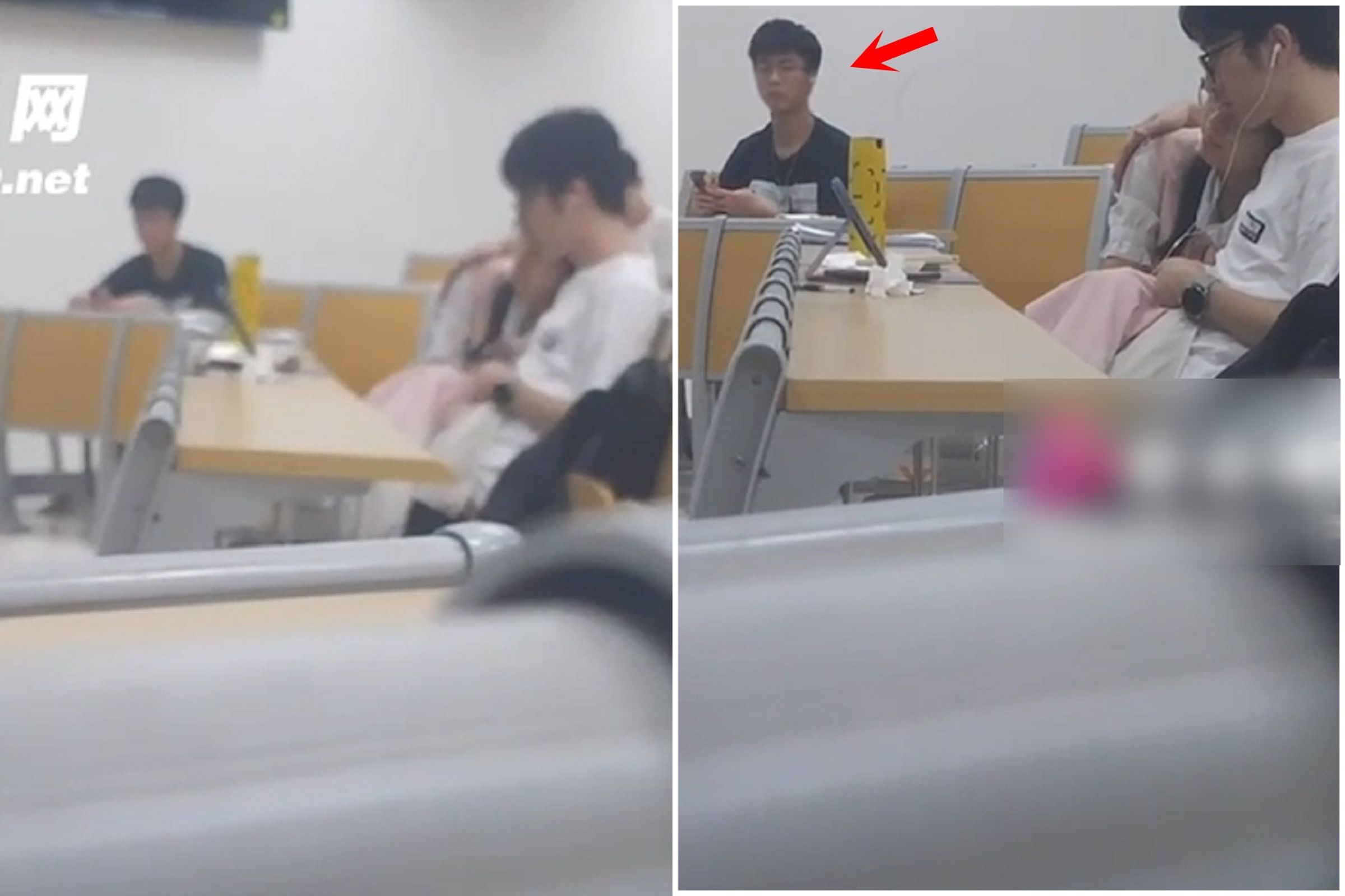 情侶在教室認真念書？女生公然「超自然震動」，辣個男生眼神死。（翻自《51吃瓜網》）