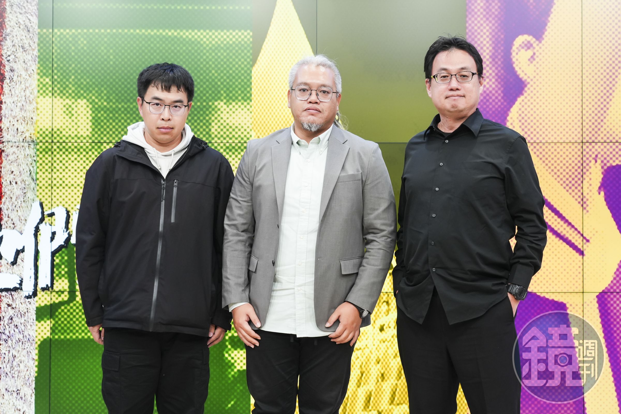 球探蔡永彬(左起)、藍天勇、球探曲信恩。