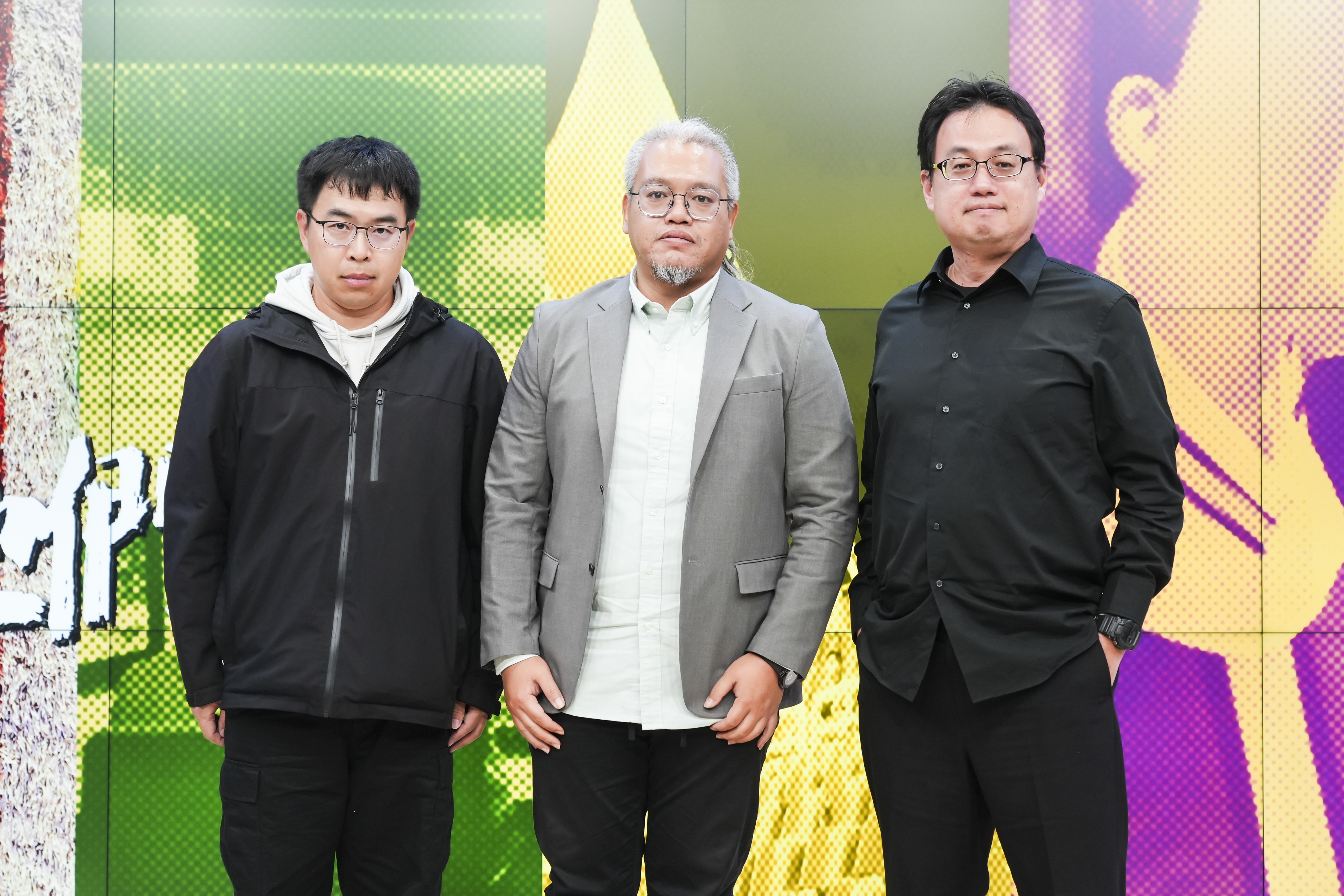 球探蔡永彬(左起)、藍天勇、球探曲信恩。