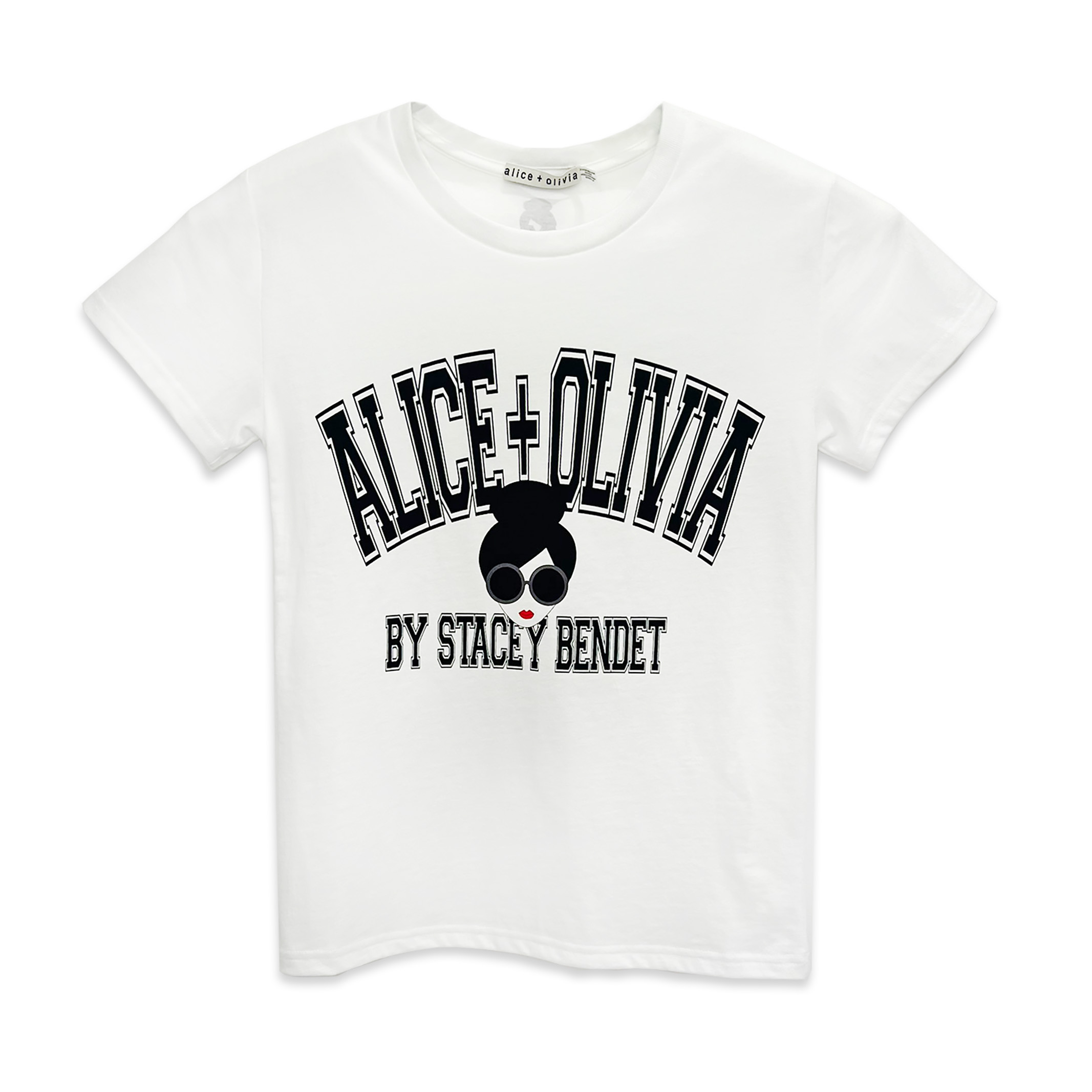 信義微風獨家Stacey Face娃娃短袖上衣。NT$7,500(alice + olivia by Stacey Bendet提供)