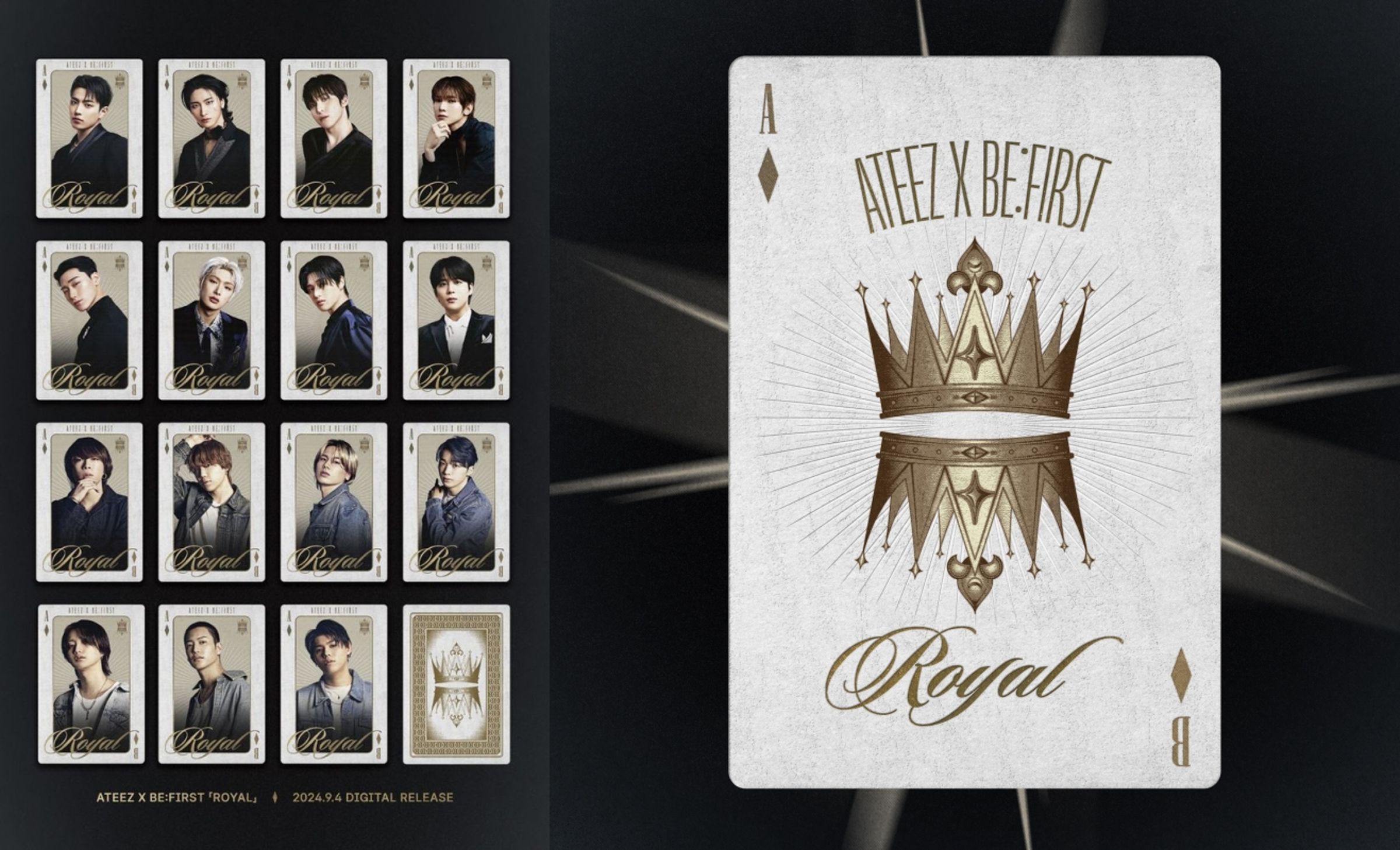 ATEEZ X BE:FIRST聯名發行新曲〈Royal〉,橫掃日本海內外66個一位。(環球音樂提供)