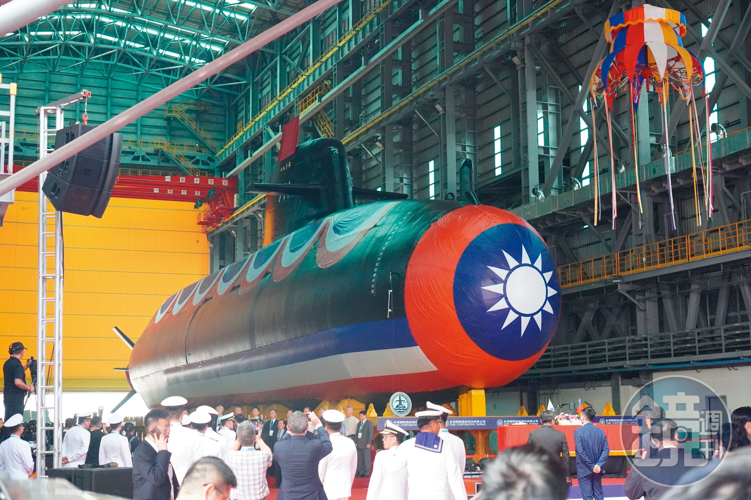國造潛艦首艘原型艦在9月28日舉行命名下水典禮。(曾盈瑜攝)