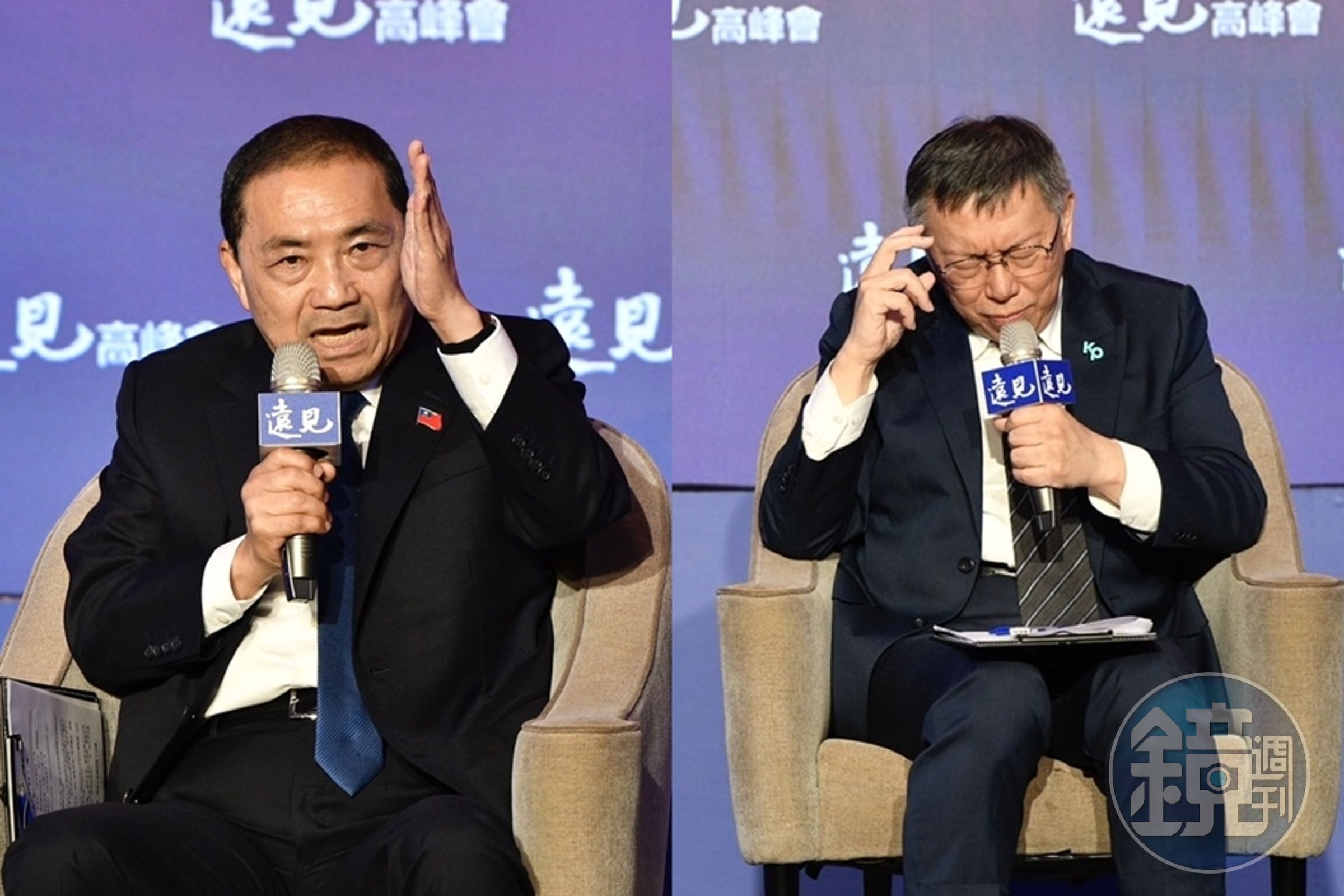 侯友宜(左)與柯文哲(右)近日為了藍白合事宜不斷隔空喊話,甚至出現「逼婚論」。(本刊資料照)