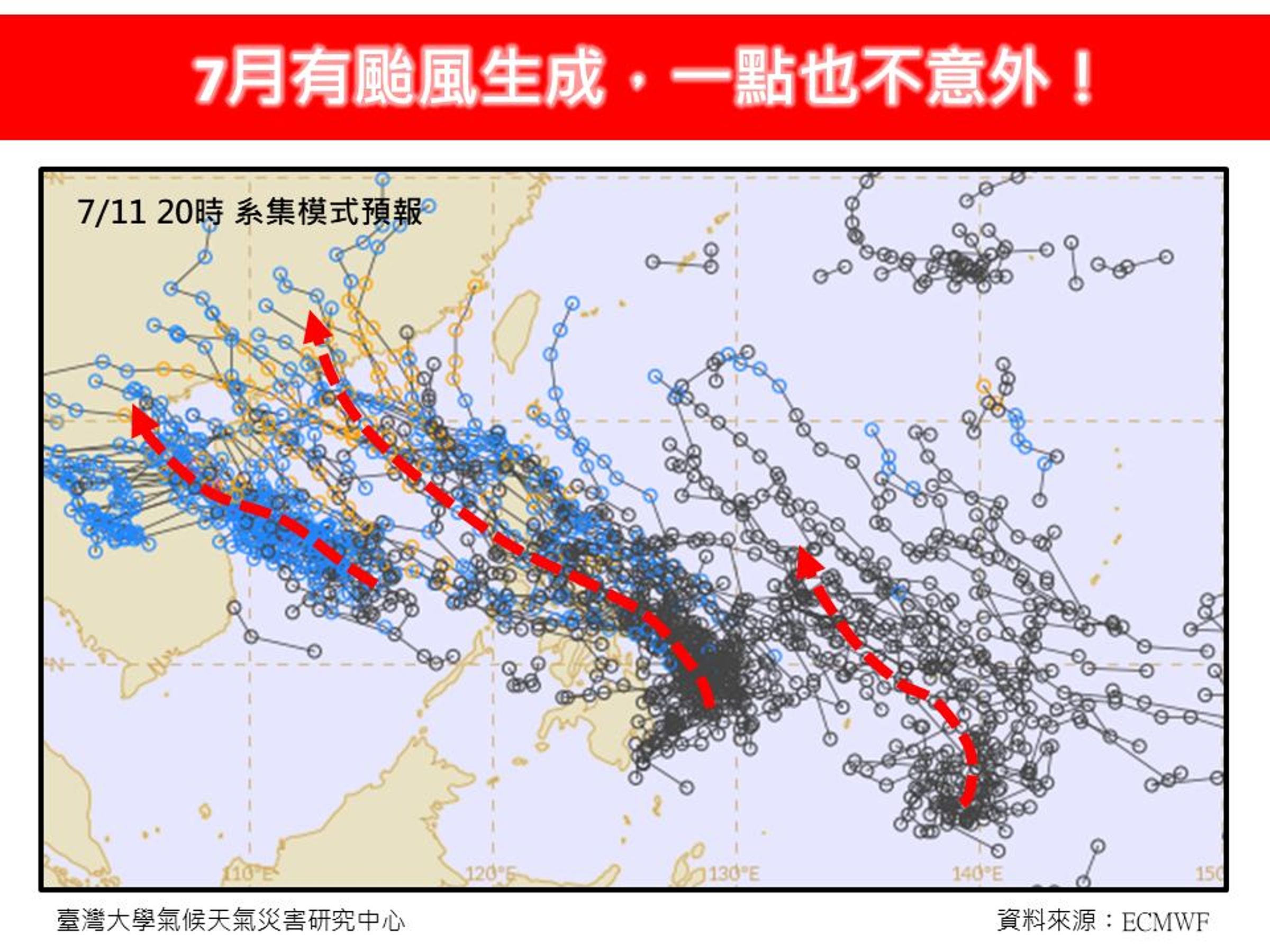 氣象專家林得恩今po文，指7月有颱風生成，「一點也不意外！」（翻攝自林老師氣象站臉書粉專）