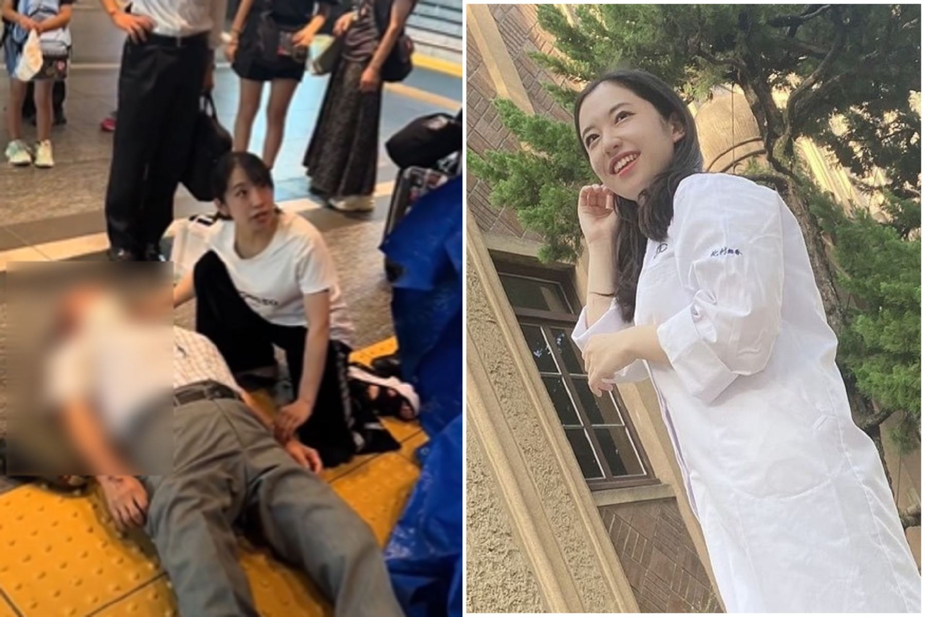 正妹在東京車站挺身救人引熱議，背景太驚人！她是醫師兼現役偶像。（翻自suketorioblog.com）