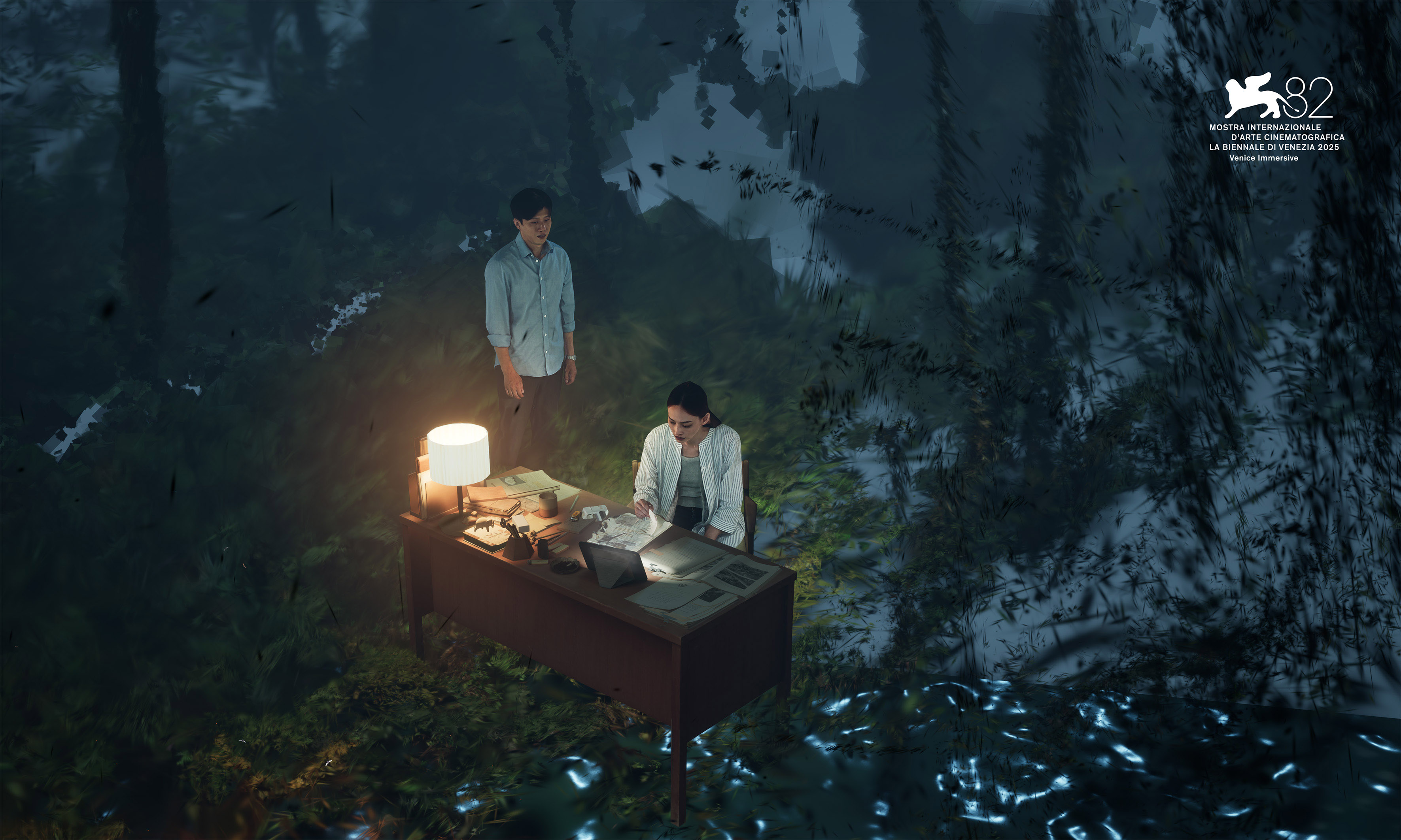 VR《雲在兩千米》改編自吳明益小說《苦雨之地》中的同名短篇,由莫子儀與姚以緹主演。(公視、行者影像提供)