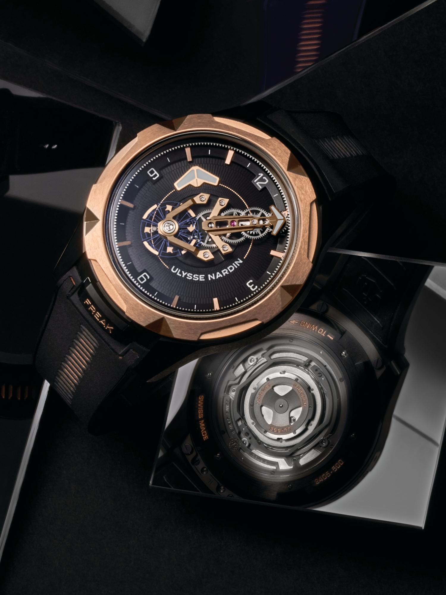 ULYSSE NARDIN Freak「奇想腕錶」無錶盤、無指針、無錶冠，而且第一次將機芯解構，直接以輪系來指示時間，同時還是史上第一款配備「矽擒縱輪」的機械腕錶，為製錶業開創了這種革命性材質的時代。