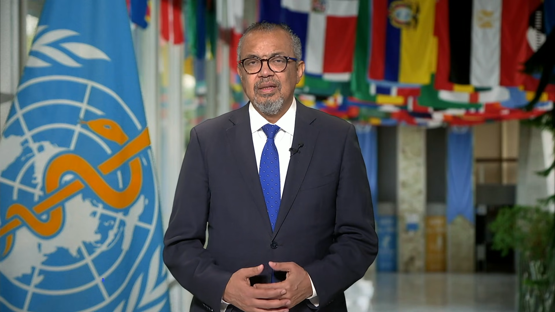 WHO祕書長譚德塞表示，美國退出的理由並不屬實，呼籲美國重新積極參與WHO工作。（翻攝自WHO YouTube）