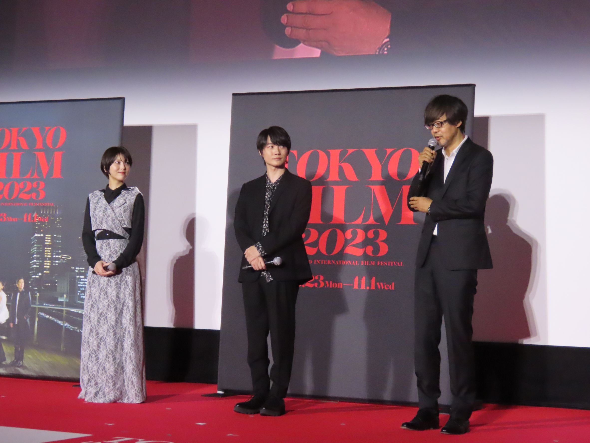 三人在出席閉幕片播映活動前,特地到東京國際影展閉幕典禮向來賓們問好,為影展畫下句點。