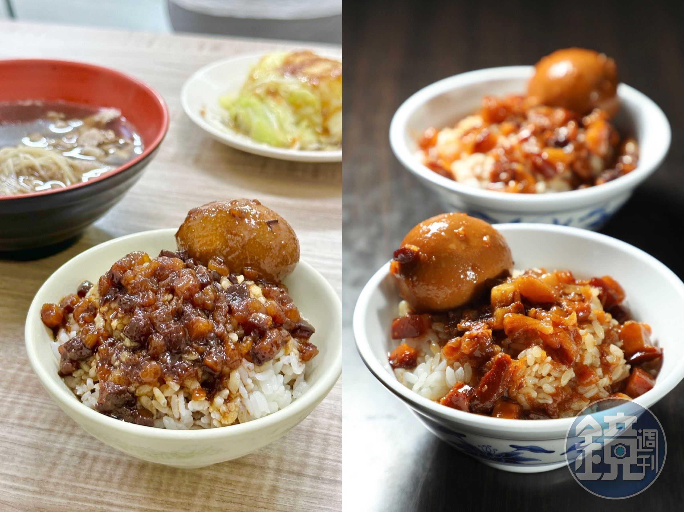板橋「大碗公當歸羊肉」和新店「賴岡山羊肉」,雖然都是羊肉湯店,但滷肉飯都做得非常出色,完全不輸專賣店。