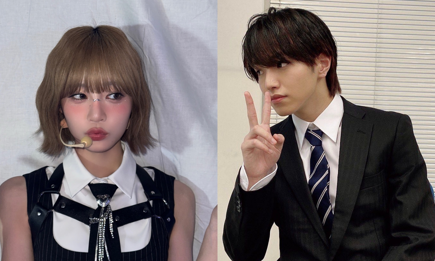 日本男團JO1大平祥生遭日媒踢爆腳踏兩條船，同公司師妹女團ME:1成員 SHIZUKU也同天宣布因違反公司規定暫停活動。（左翻攝ME:1 INS，右為網路圖片）