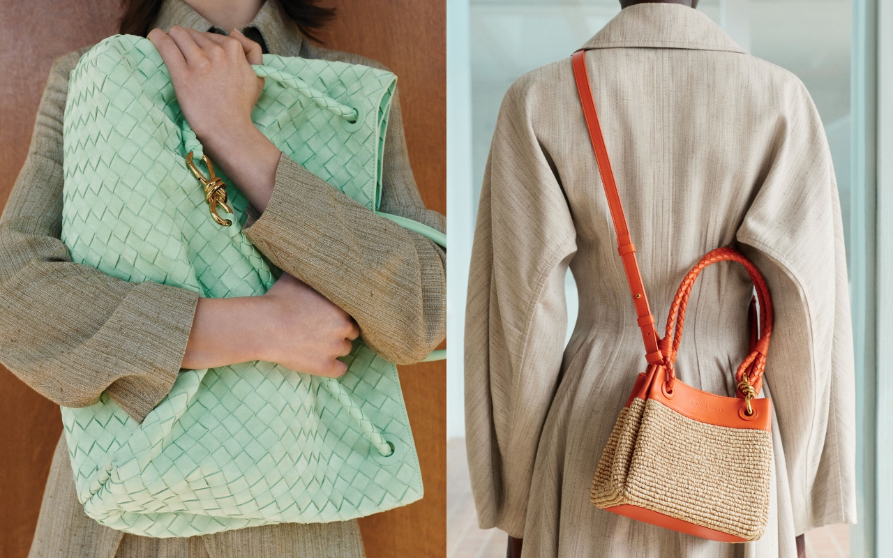 BOTTEGA VENETA運用色彩與材質，呈獻繽紛的夏日系列。（BOTTEGA VENETA提供）