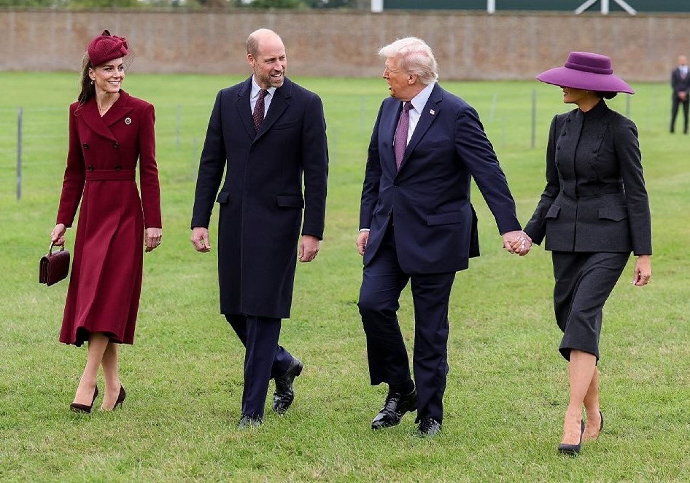 威廉夫婦迎接川普夫婦。（翻攝princeandprincessofwales IG）