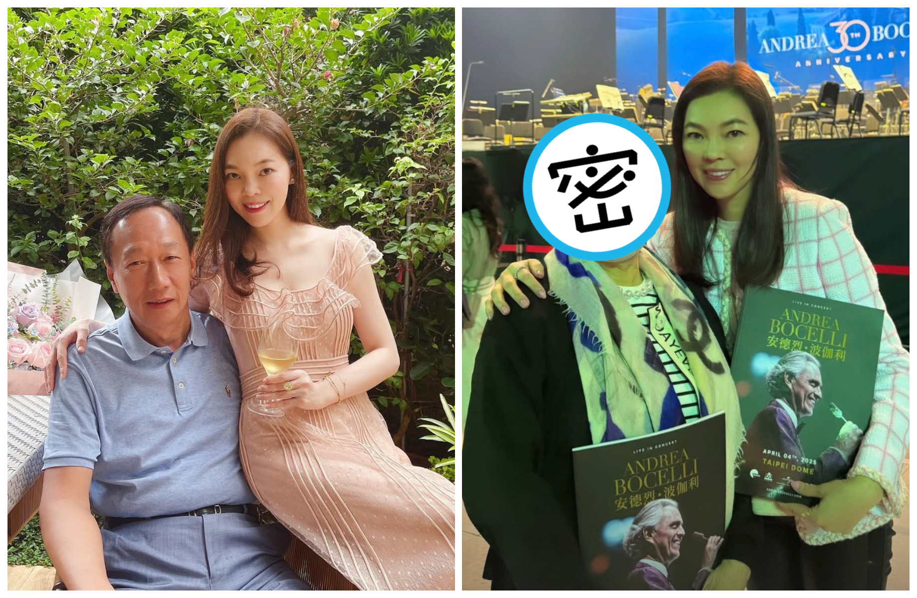 曾馨瑩帶媽媽去大巨蛋聽波伽利演唱會（右圖）。（翻攝曾馨瑩IG）