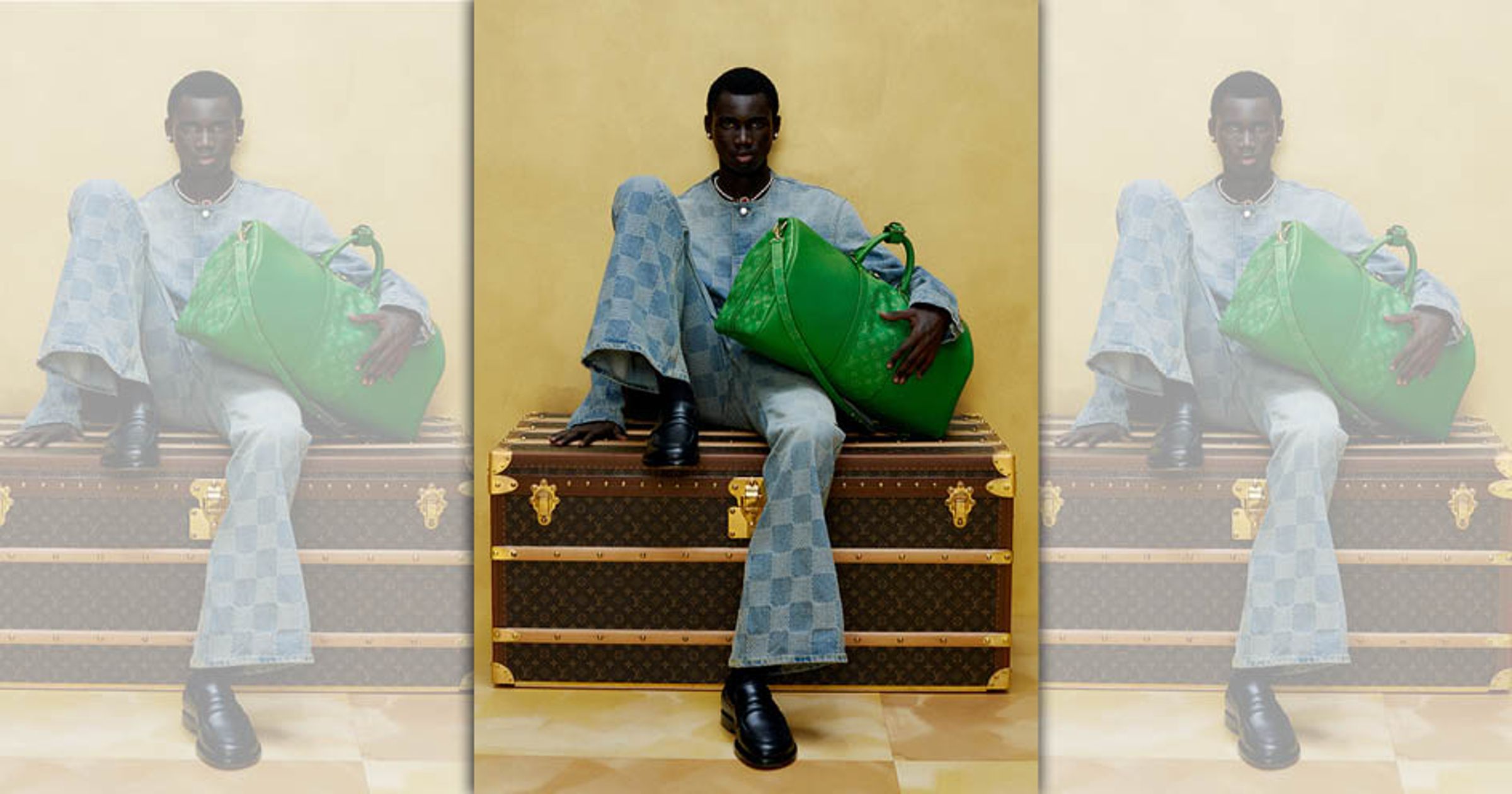 LVTaigarama男士皮件系列。Keepall旅行袋NT$107,000(路易威登提供)