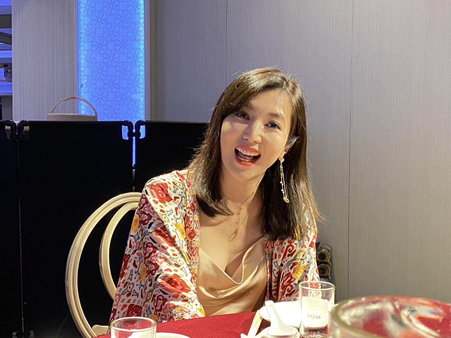 廖家儀特別從香港飛回台北參加殺青酒。（葉婉如攝）